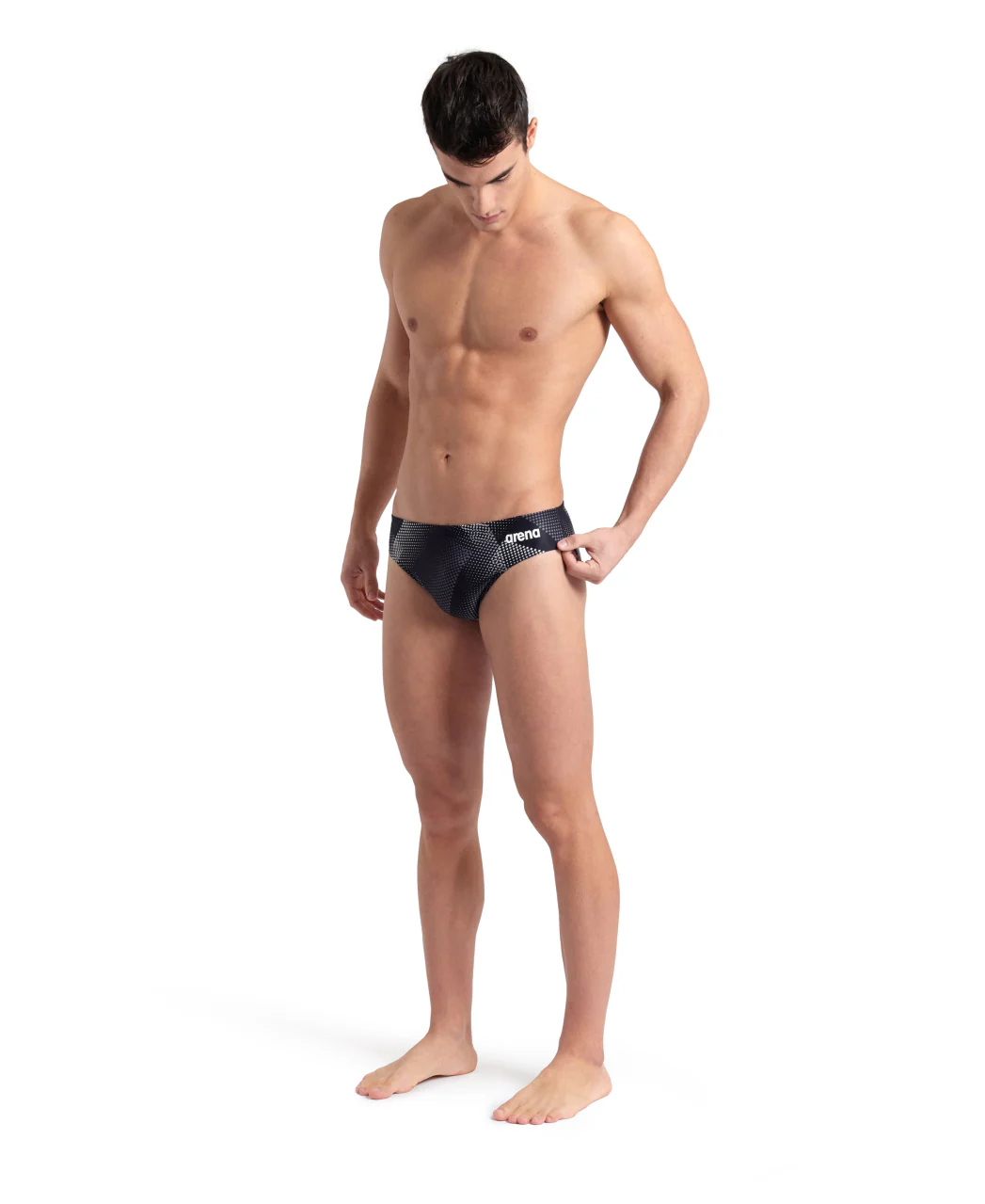 Bañador slip arena Performance para hombre Halftone Team Negro