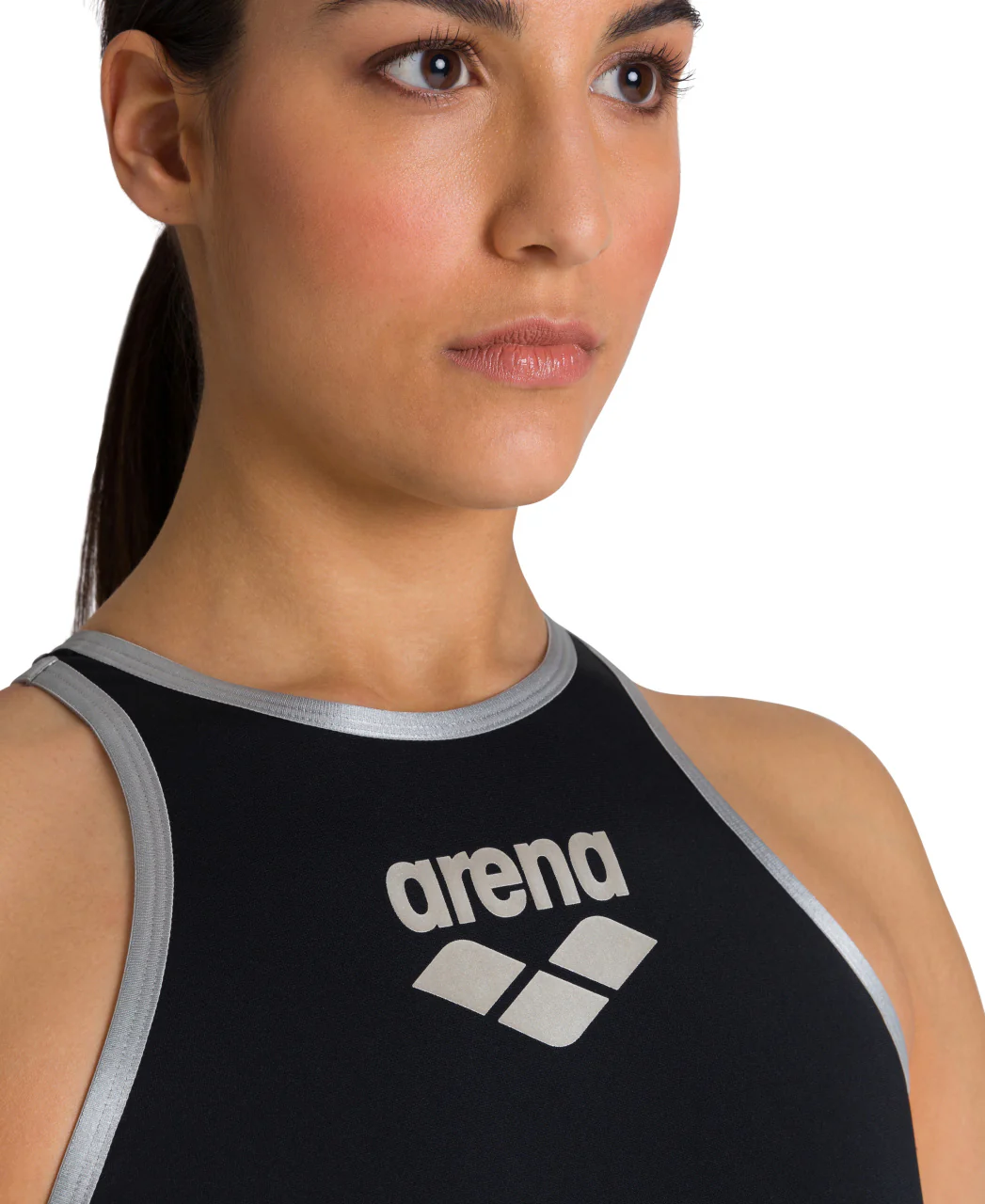 Bañador arena One para mujer Biglogo - Negro/Plata R - Image 5
