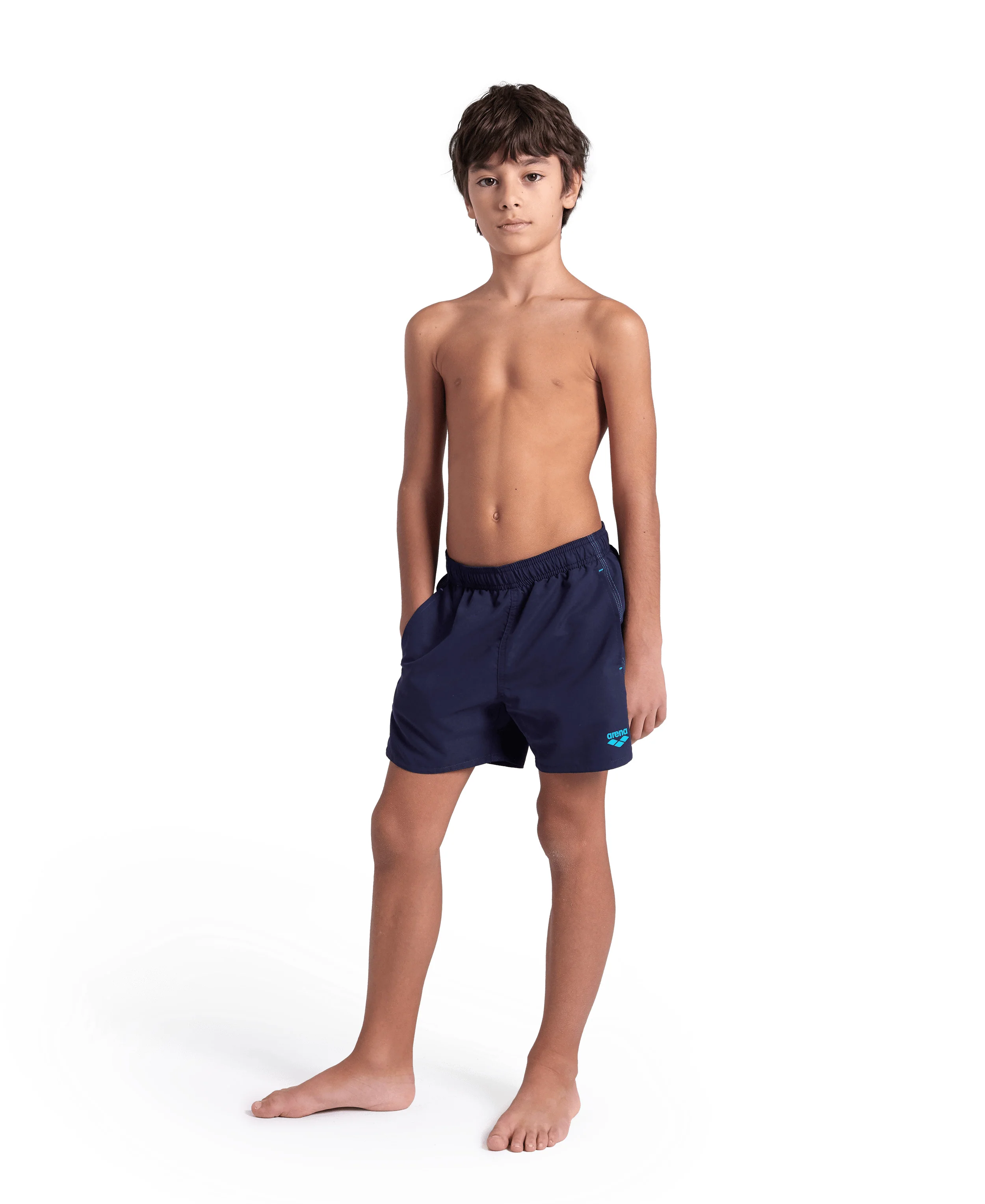 Bóxer de playa para niño arena Solid R - Azul Marino/Turquesa - Image 3