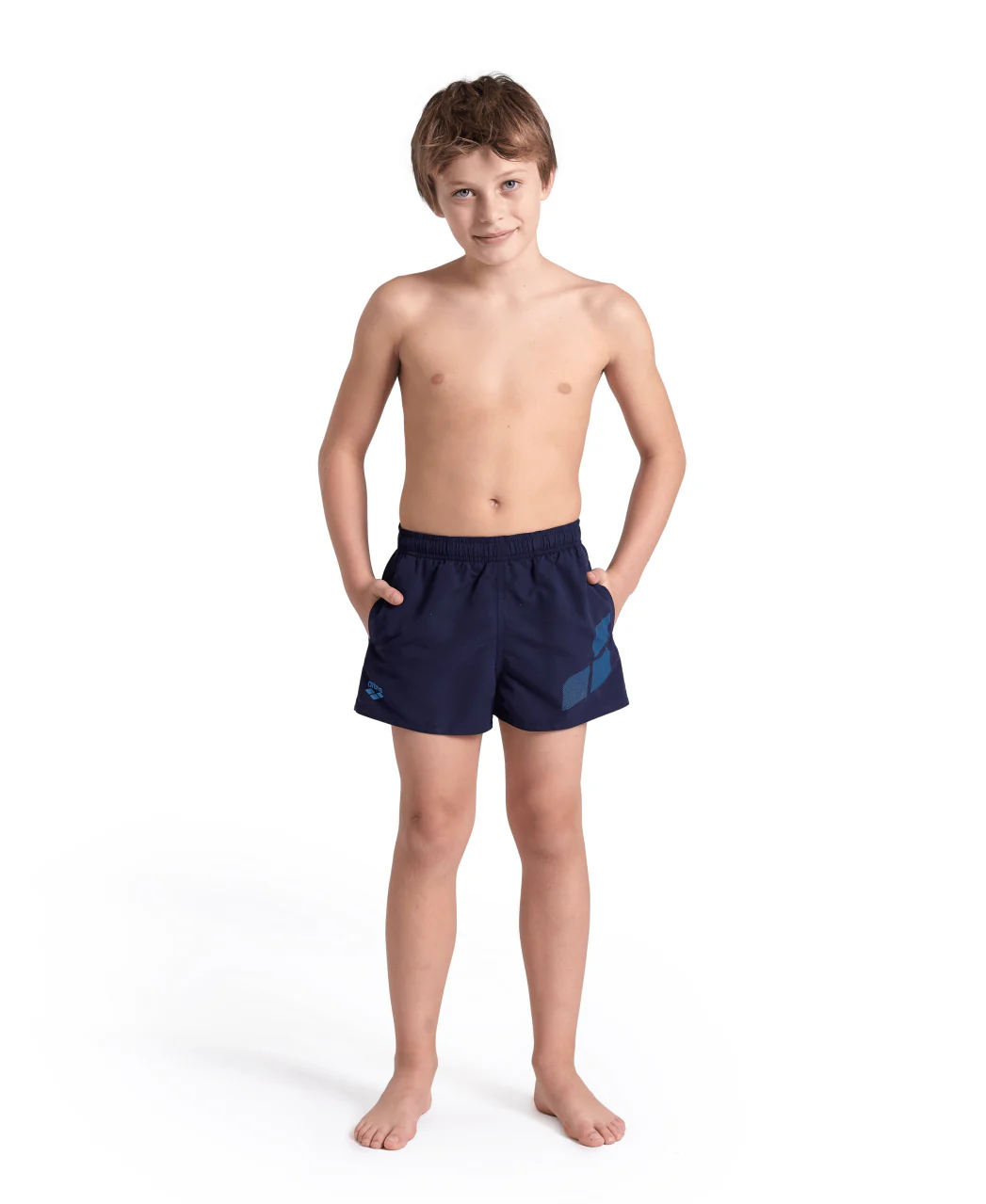 Bañador short arena para niño Logo R - Marino/Turquesa - Image 3