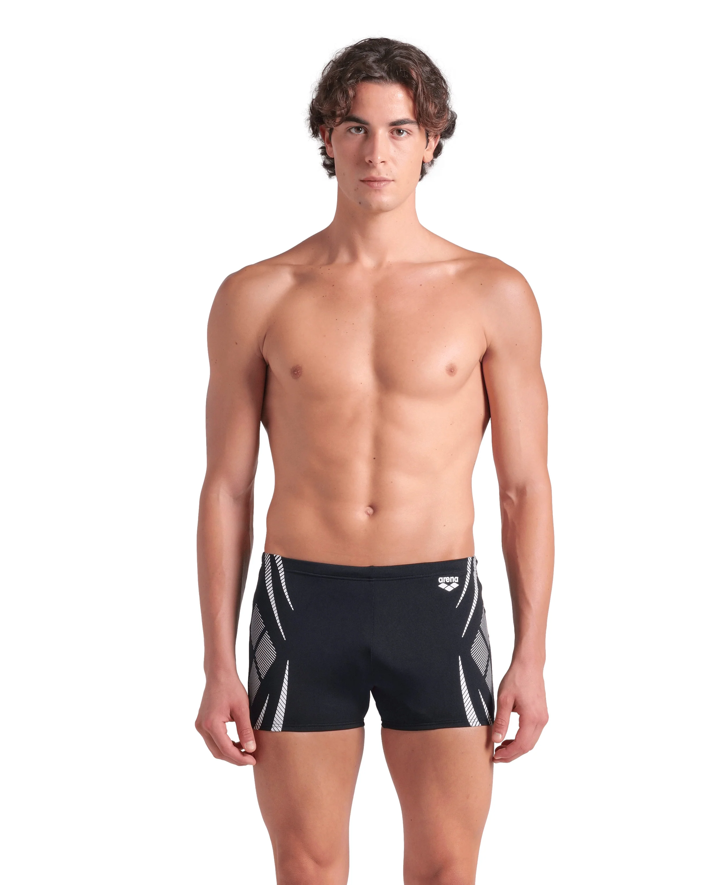 Bañador corto arena Performance para hombre Poseidonia Negro - Blanco