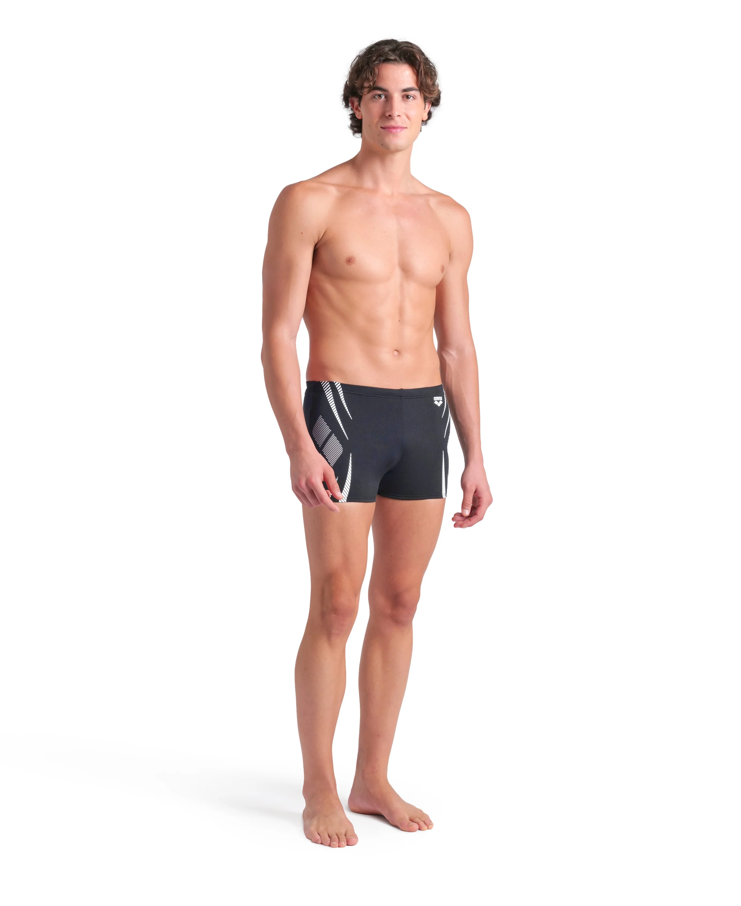 Bañador corto arena Performance para hombre Poseidonia Negro - Blanco - Image 3