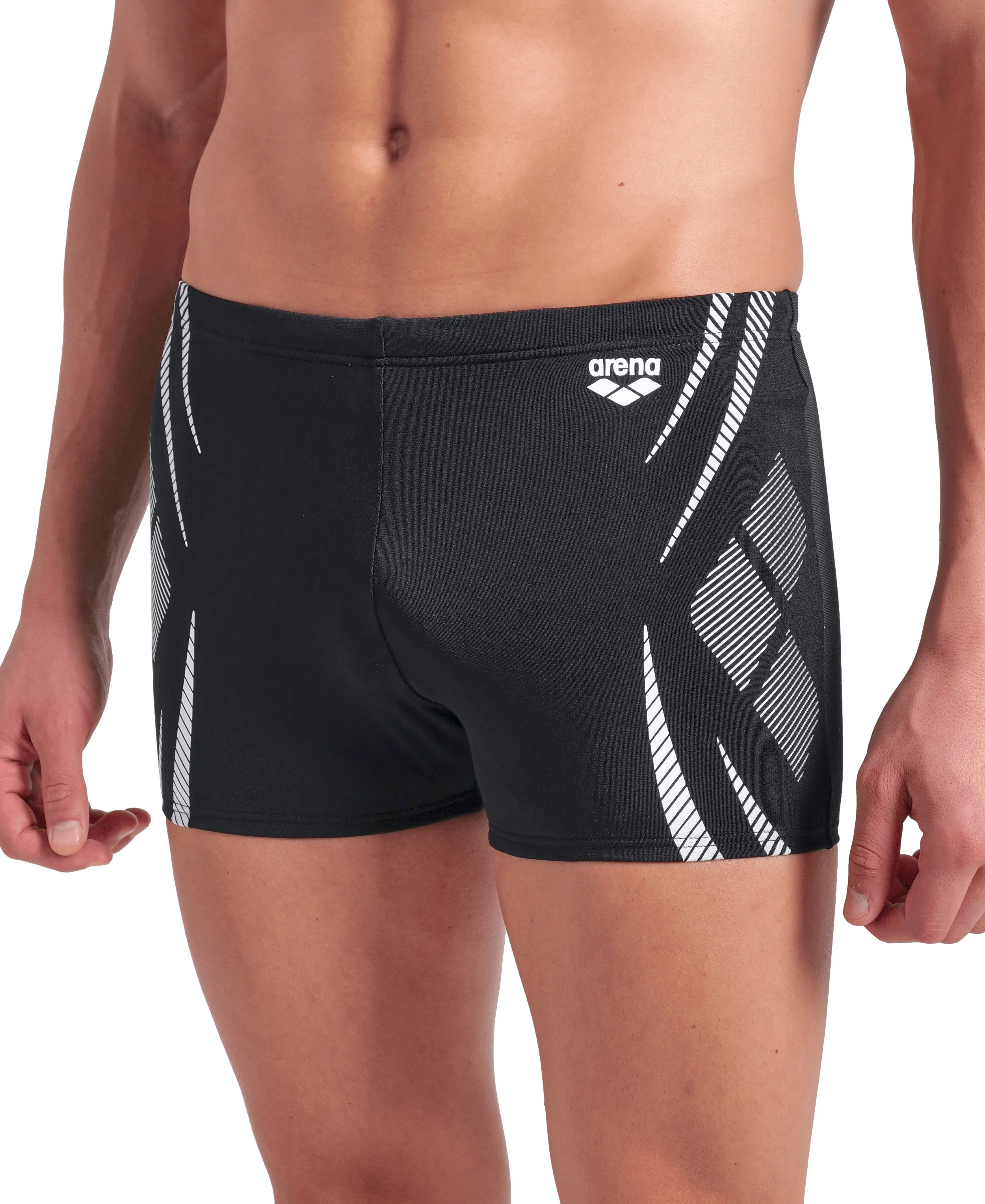 Bañador corto arena Performance para hombre Poseidonia Negro - Blanco - Image 4