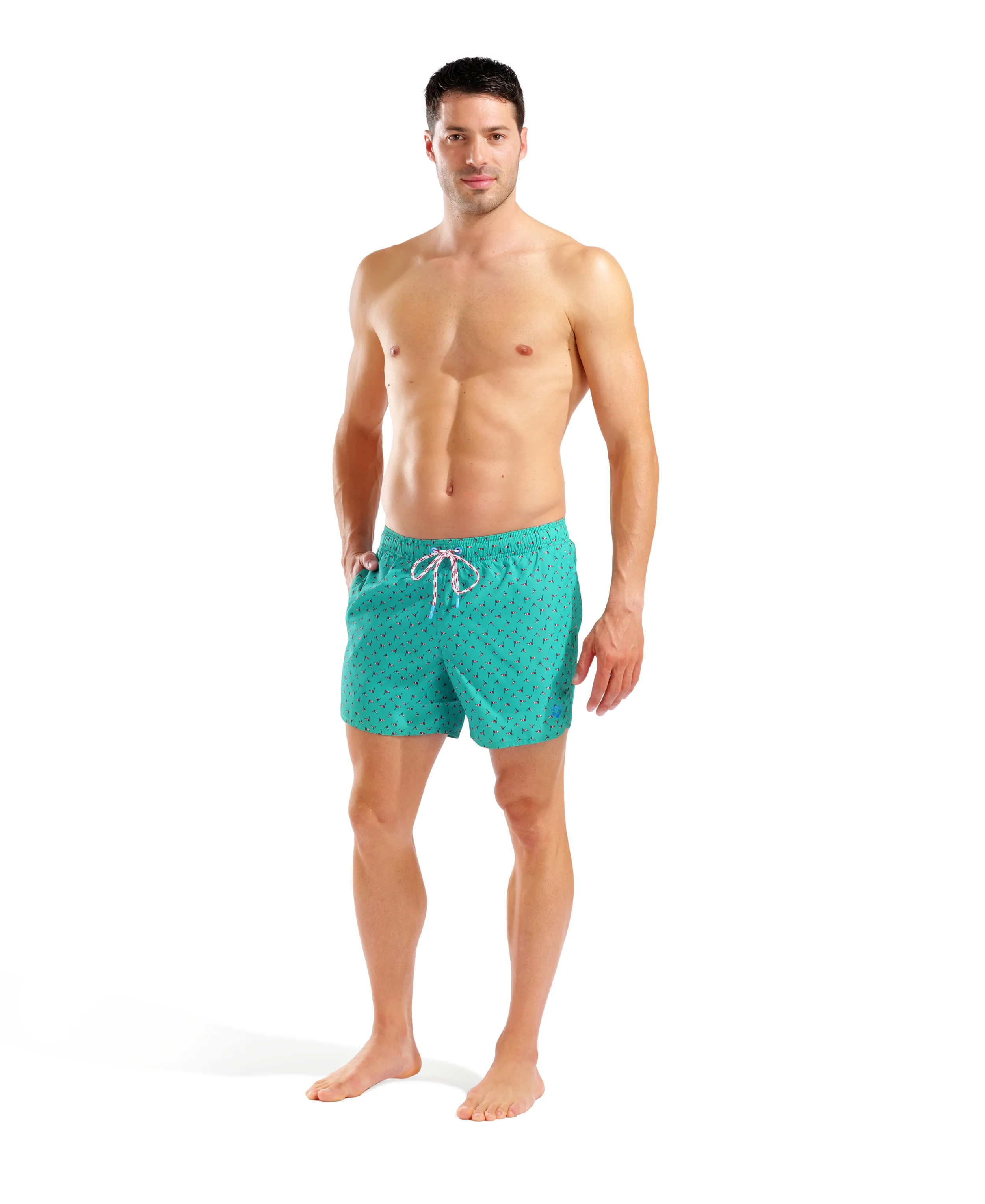 Bañador corto para hombre arena Water Prints - Banderas Multi - Image 4