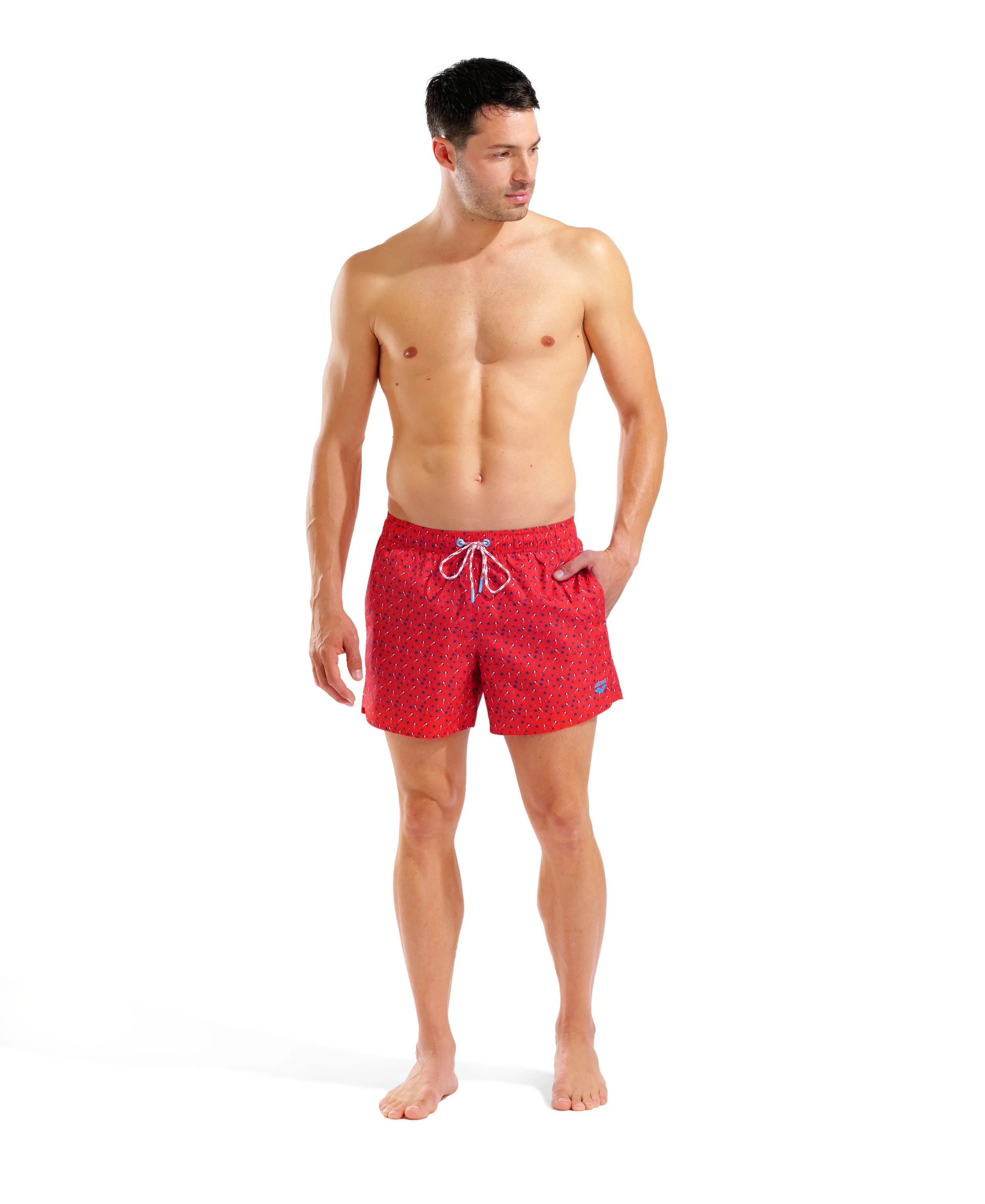 Bañador corto para hombre arena Water Prints - Rojo Multi - Image 4