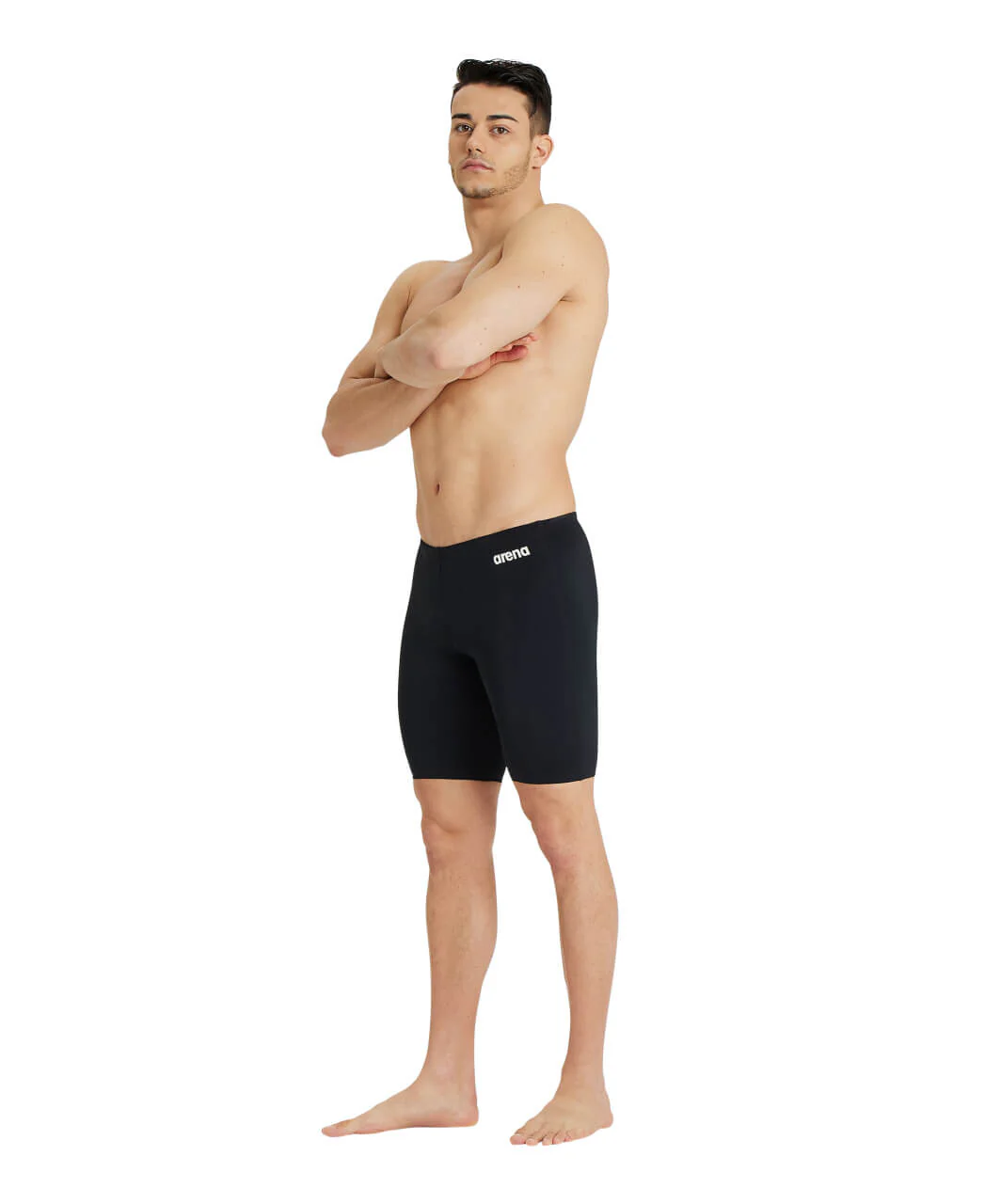 Bañador jammer liso arena Performance para hombre Team - Blanco Negro - Image 5