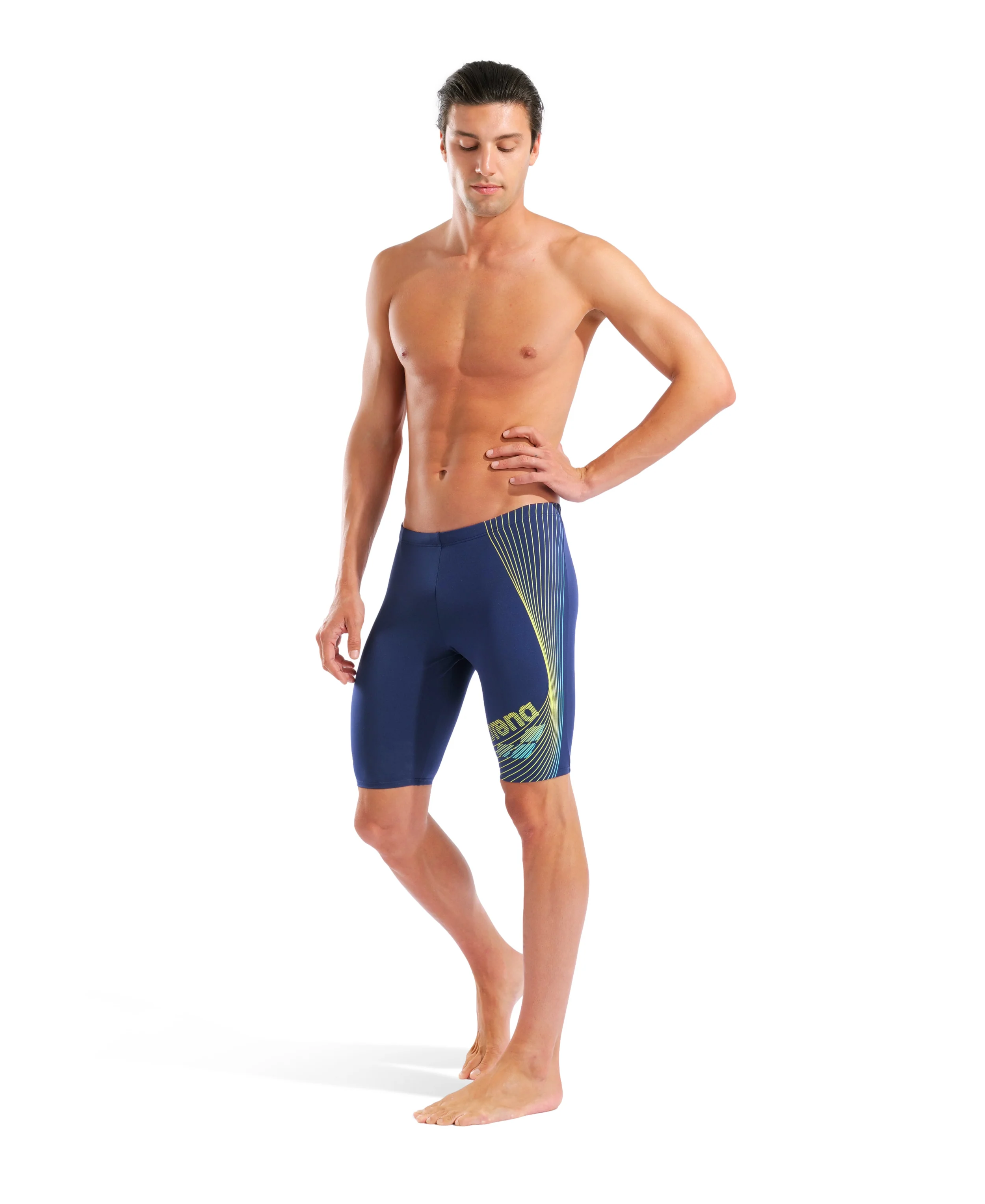 Bañador jammer para hombre arena Performance Design - Azul marino/amarillo - Image 5