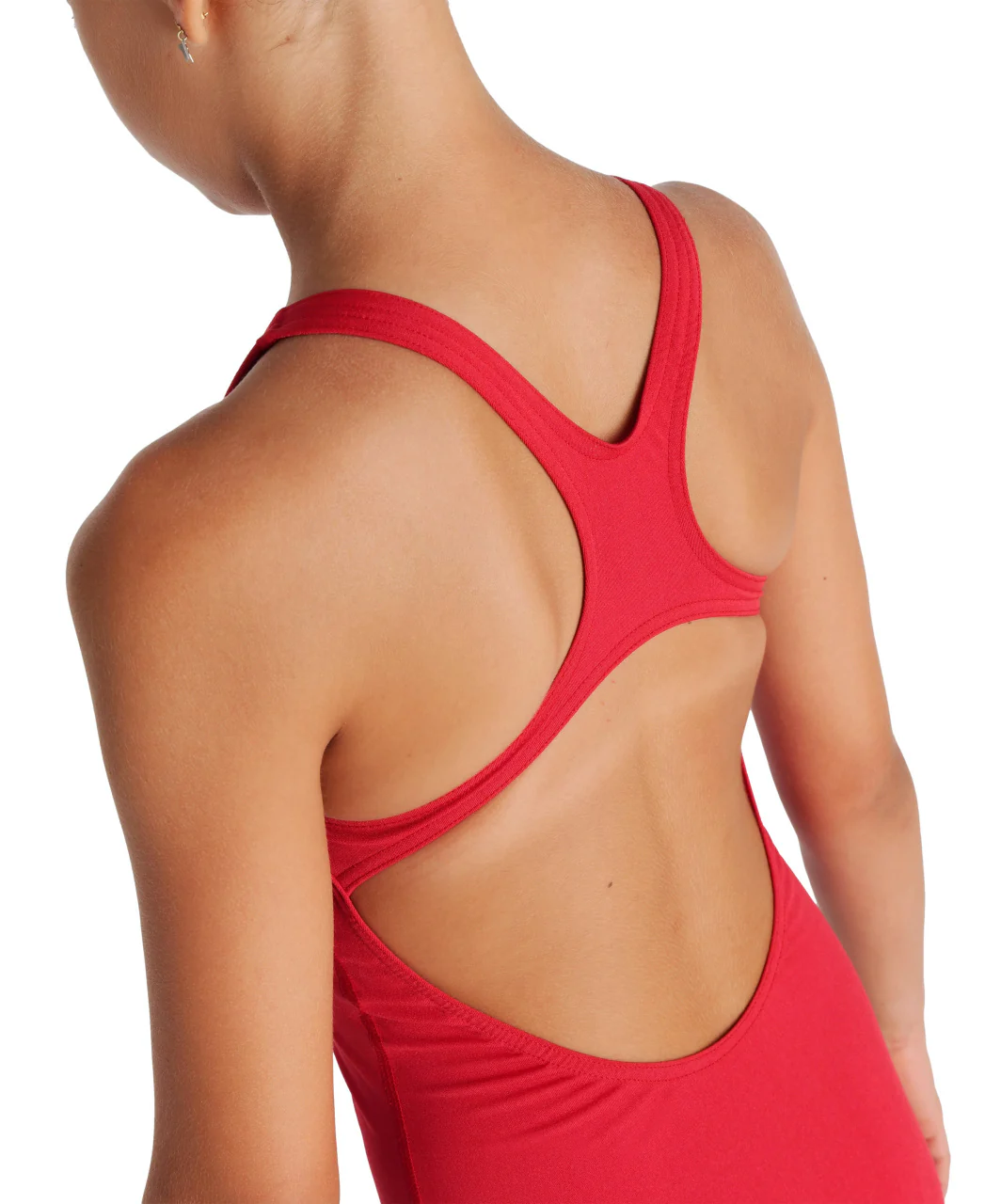 Bañador liso arena Performance para niña Swim Pro Team - Rojo Blanco - Image 5