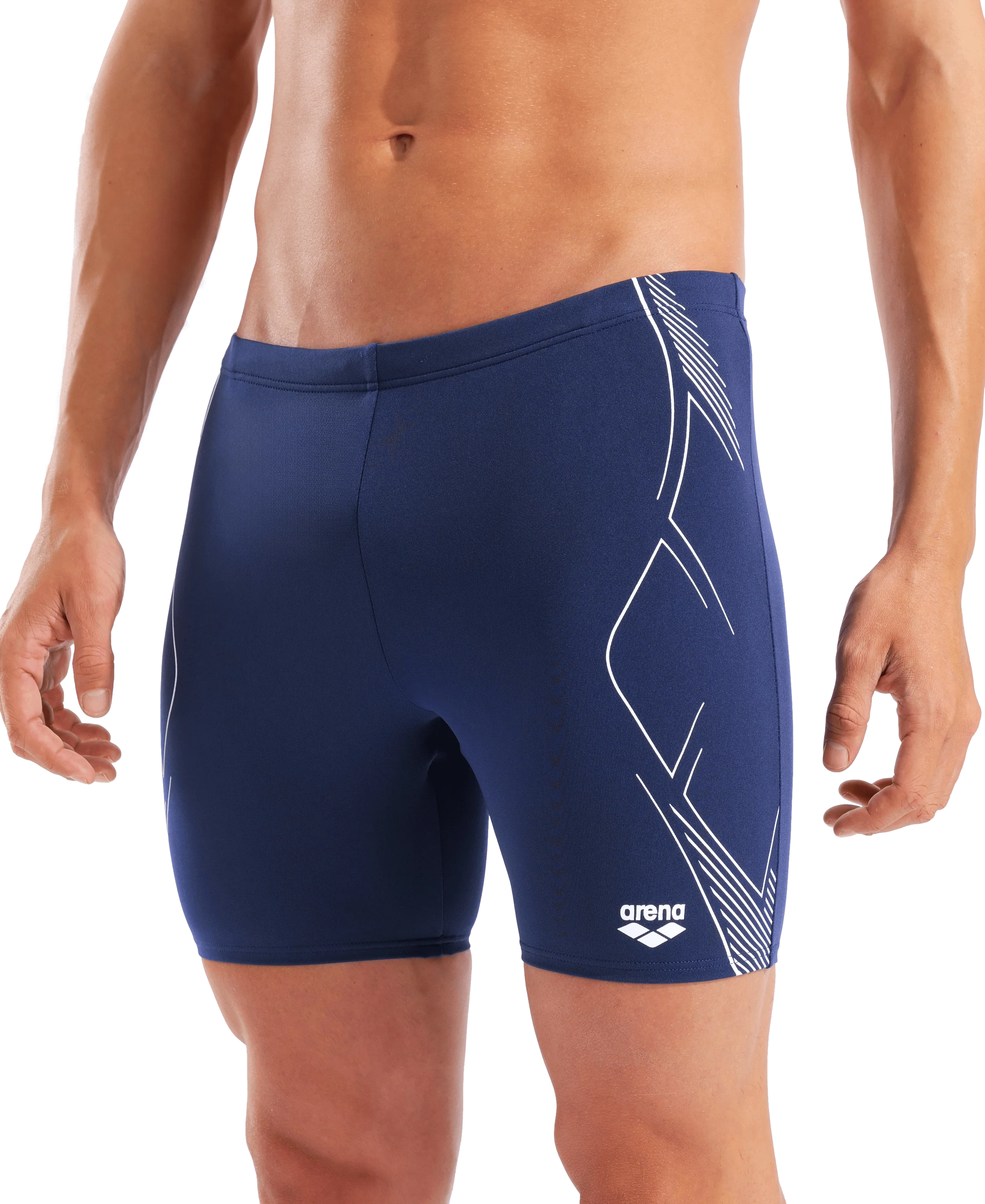 Bañador mid jammer para hombre arena Performance Graphic - Azul marino/blanco - Image 4