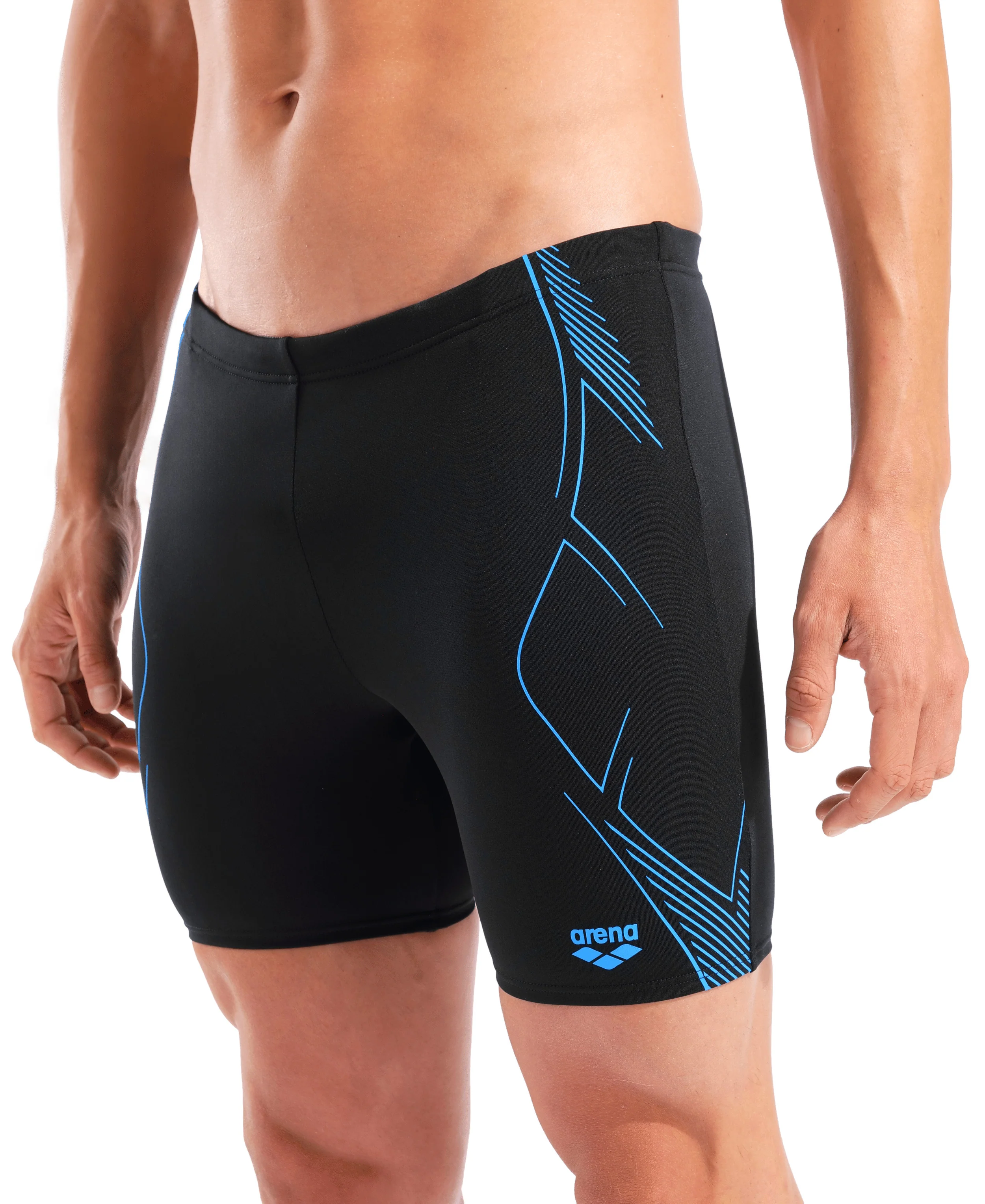 Bañador mid jammer para hombre arena Performance Graphic - Negro/Turquesa - Image 4