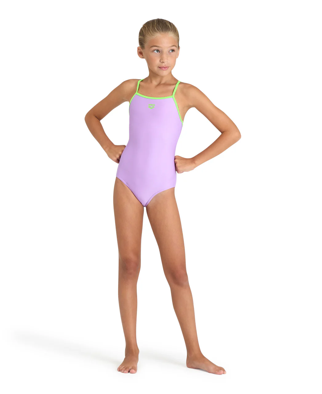 Bañador liso arena Feel para niña Light Drop Back Lila/Suave - Image 3