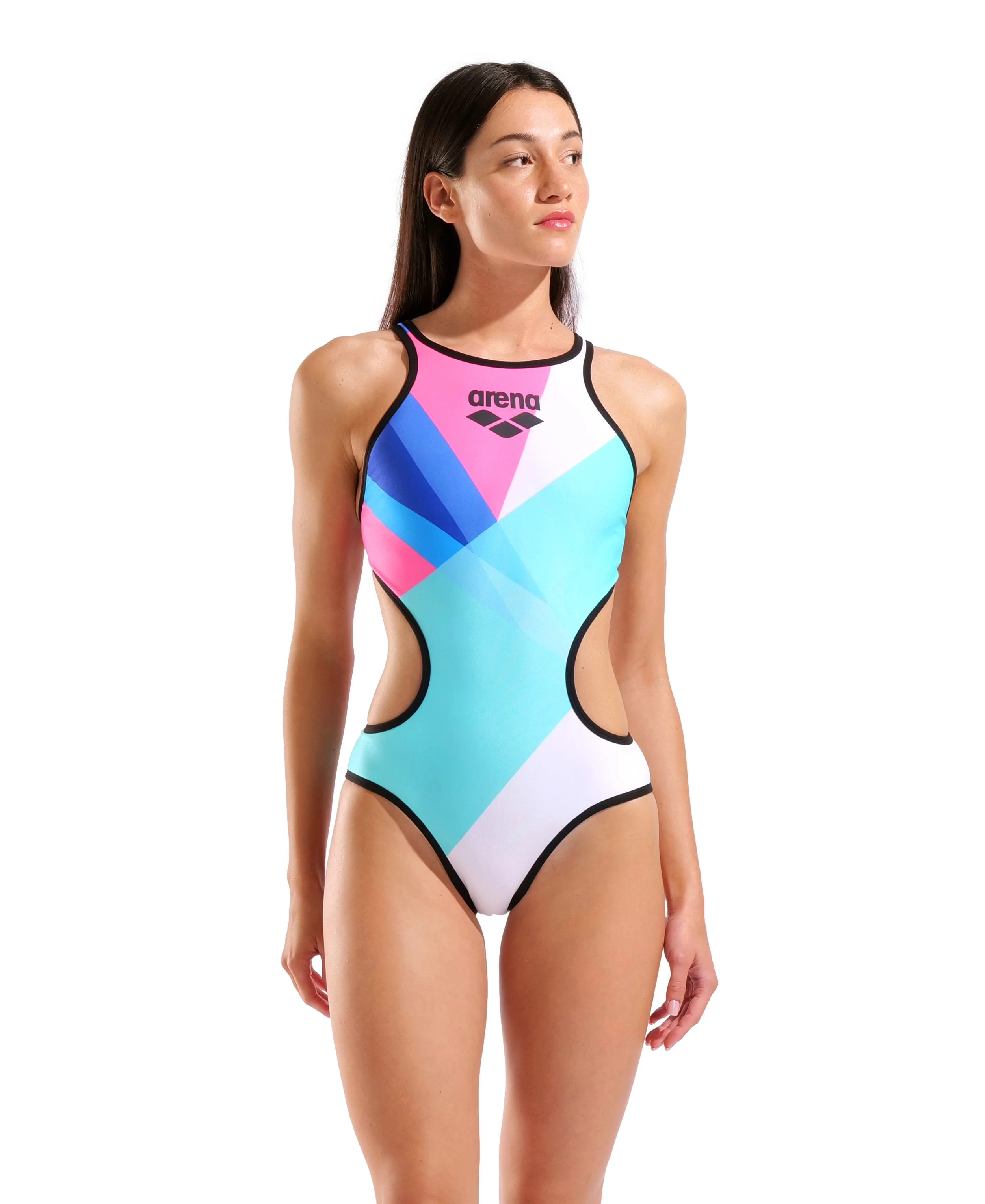 Bañador para mujer arena One Placement Tech Back - Multicolor/Negro