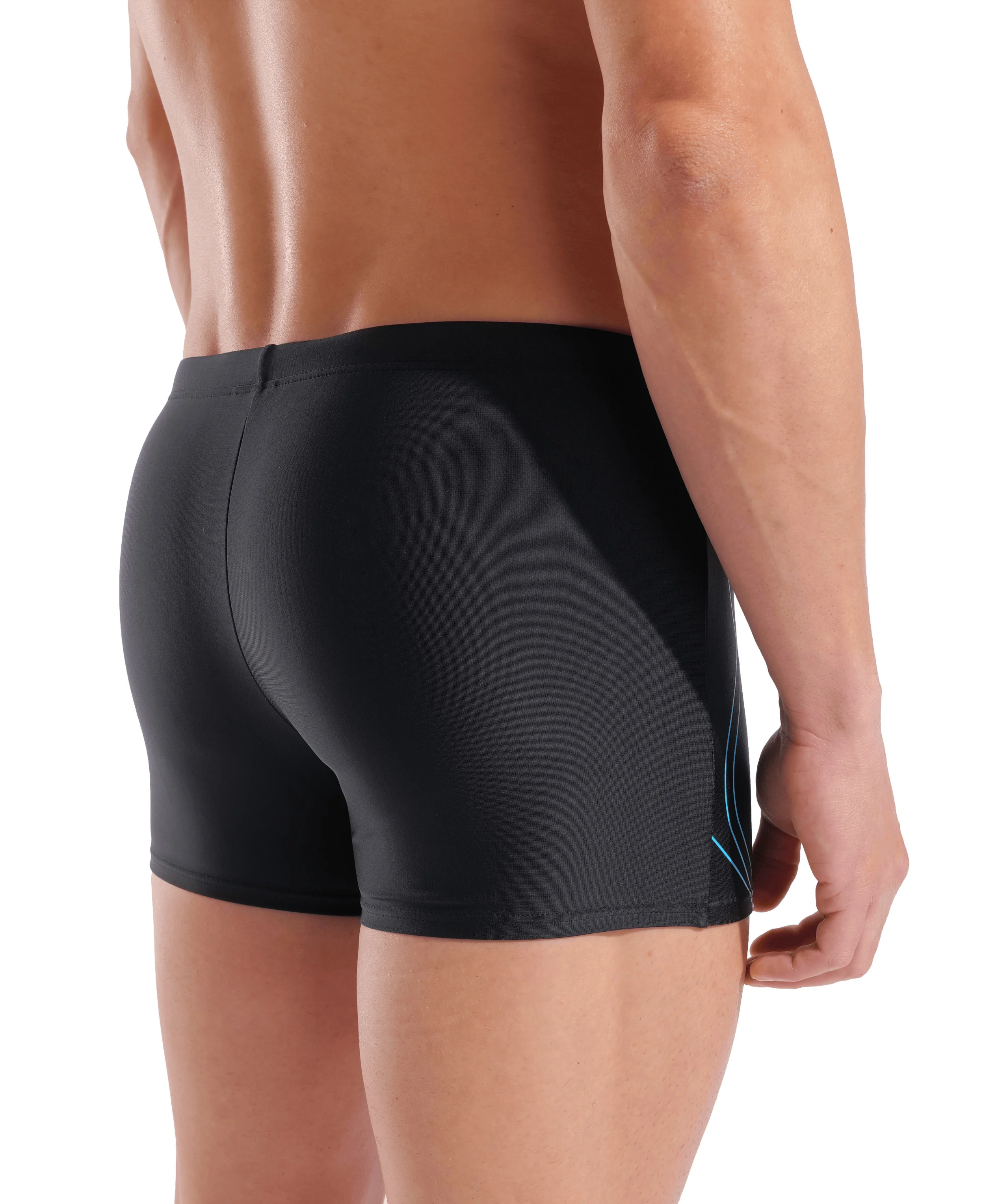 Bañador short arena Feel para hombre Graphic - Negro/Turquesa - Image 3