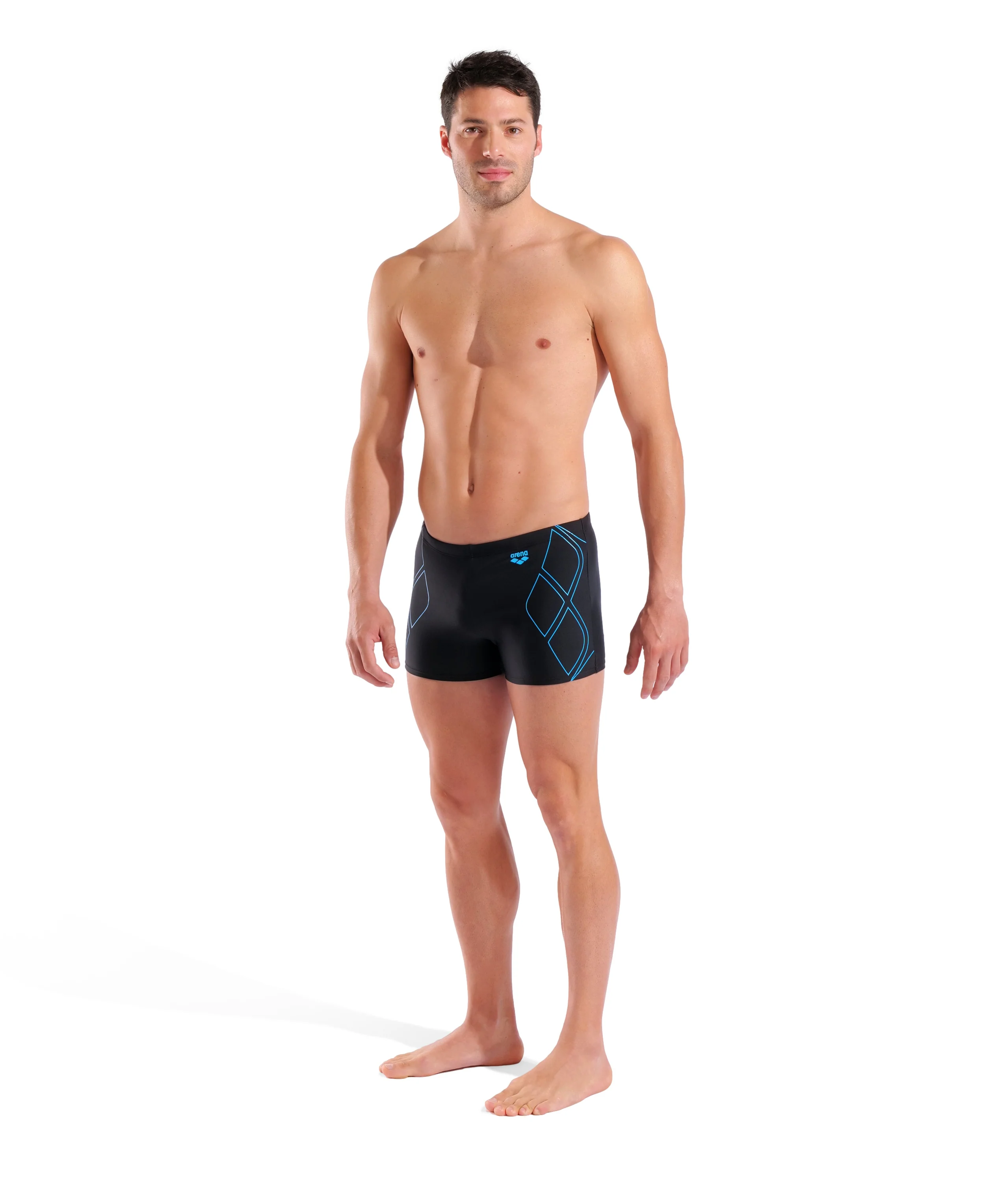 Bañador short arena Feel para hombre Graphic - Negro/Turquesa - Image 5
