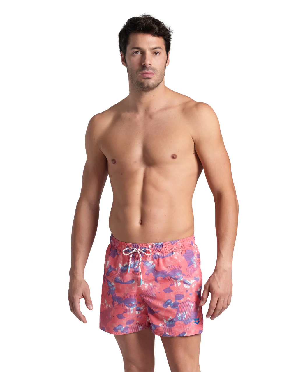 Bañador short arena para hombre Allover - Calypso Coral
