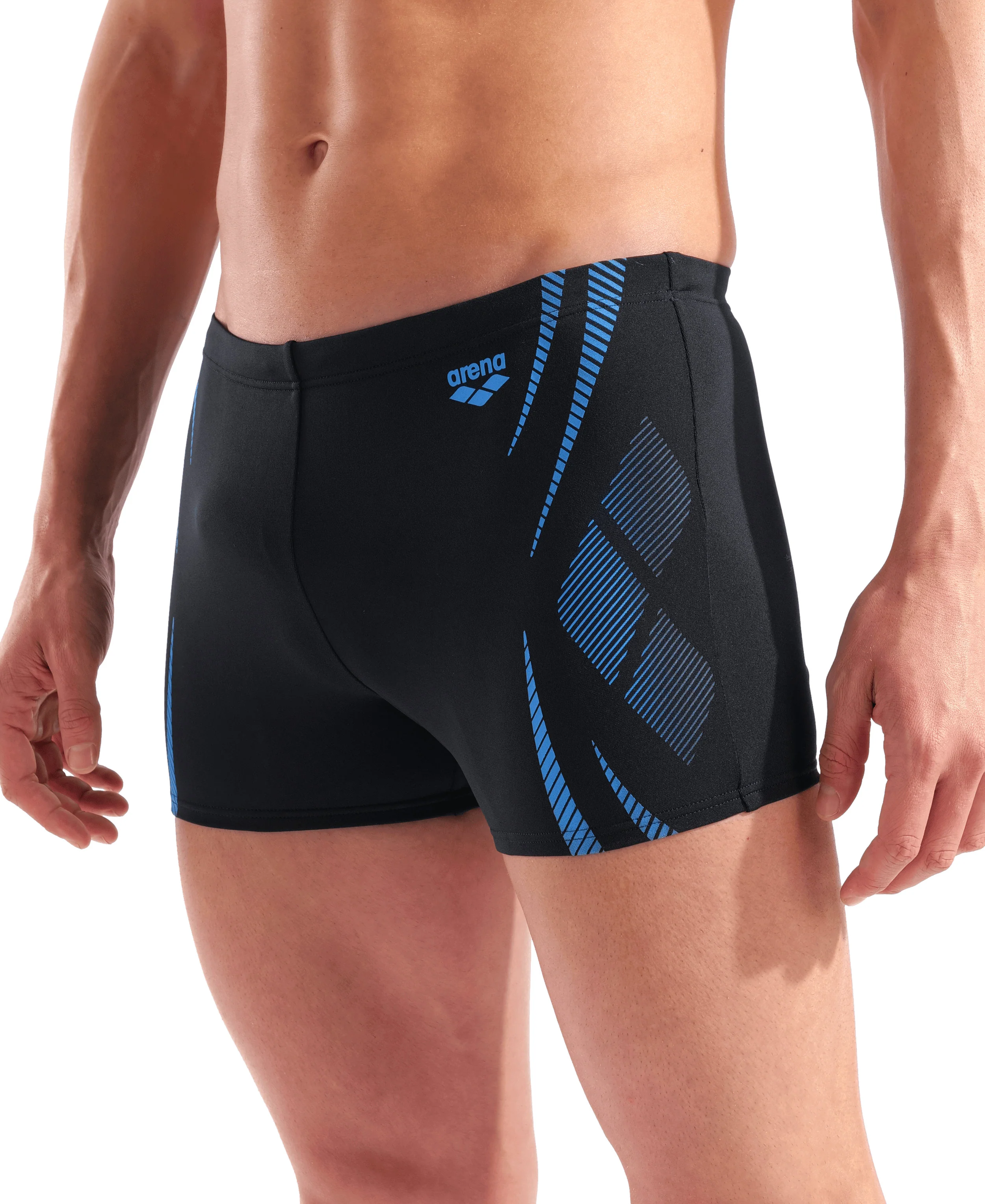 Bañador short arena Performance para hombre Poseidonia - Negro/Turquesa - Image 4