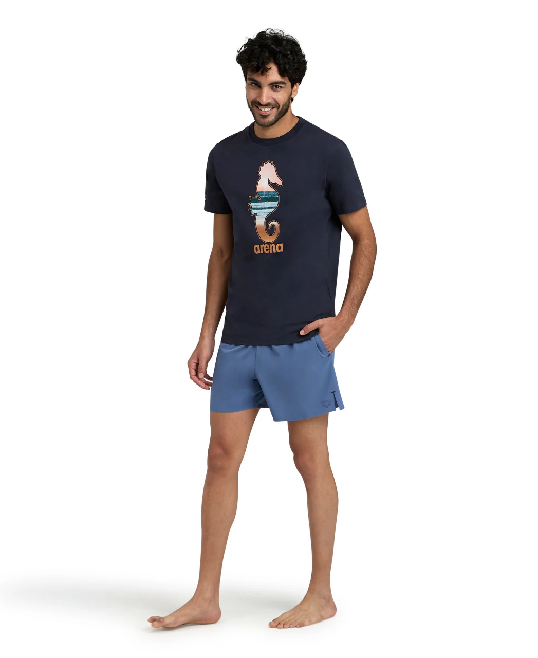 Bañador short de playa arena para hombre Evo Solid - Gris Azul - Image 5