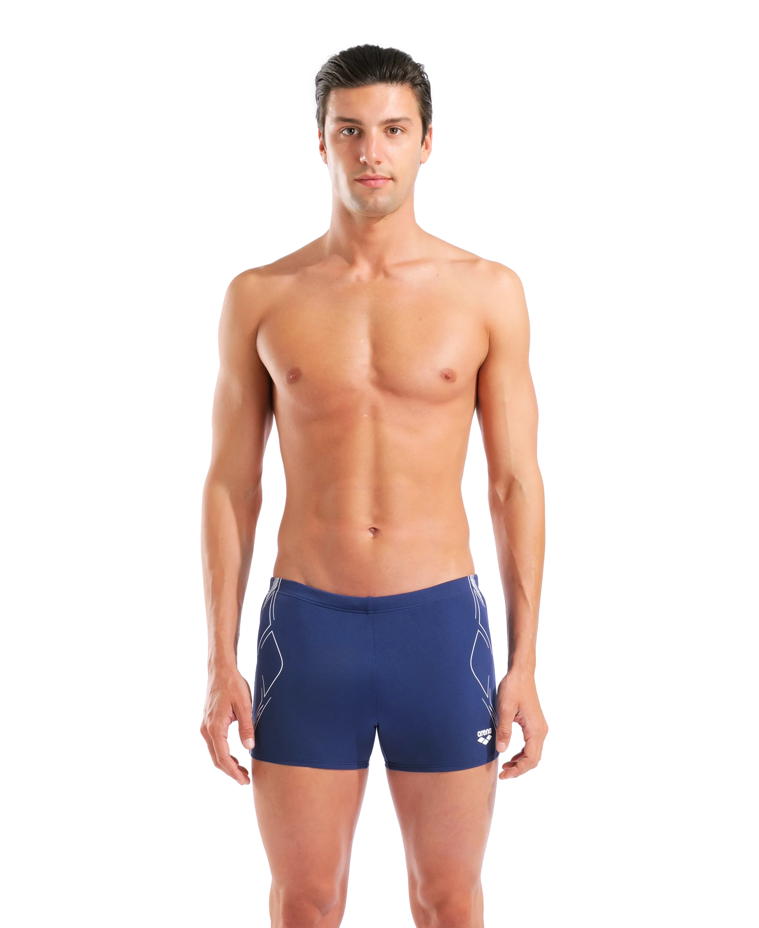 Bañador short para hombre arena Performance Graphic - Azul marino/blanco