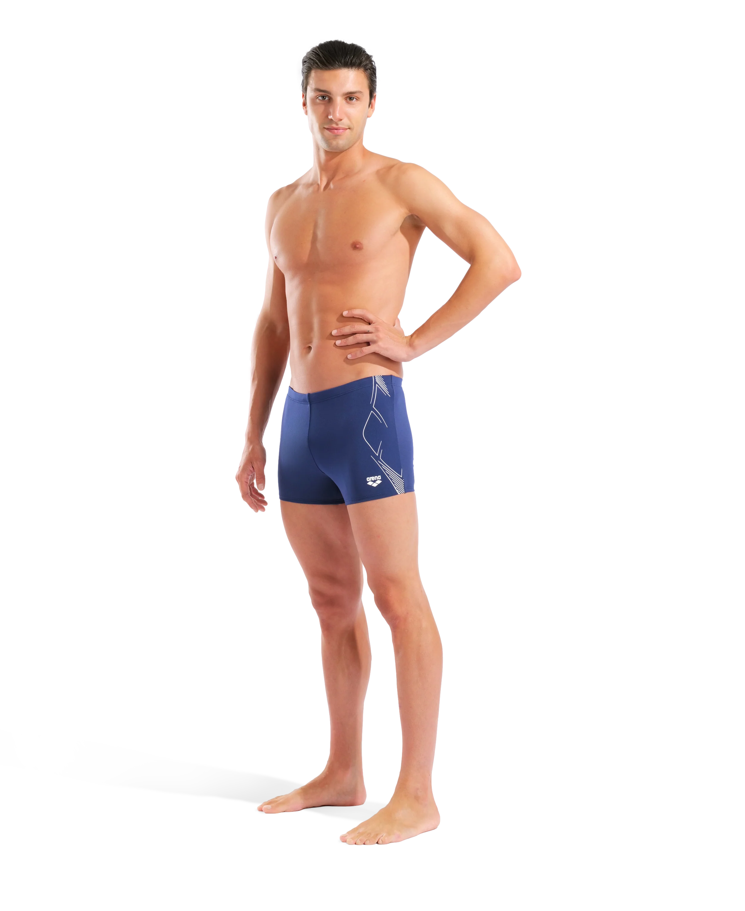 Bañador short para hombre arena Performance Graphic - Azul marino/blanco - Image 3