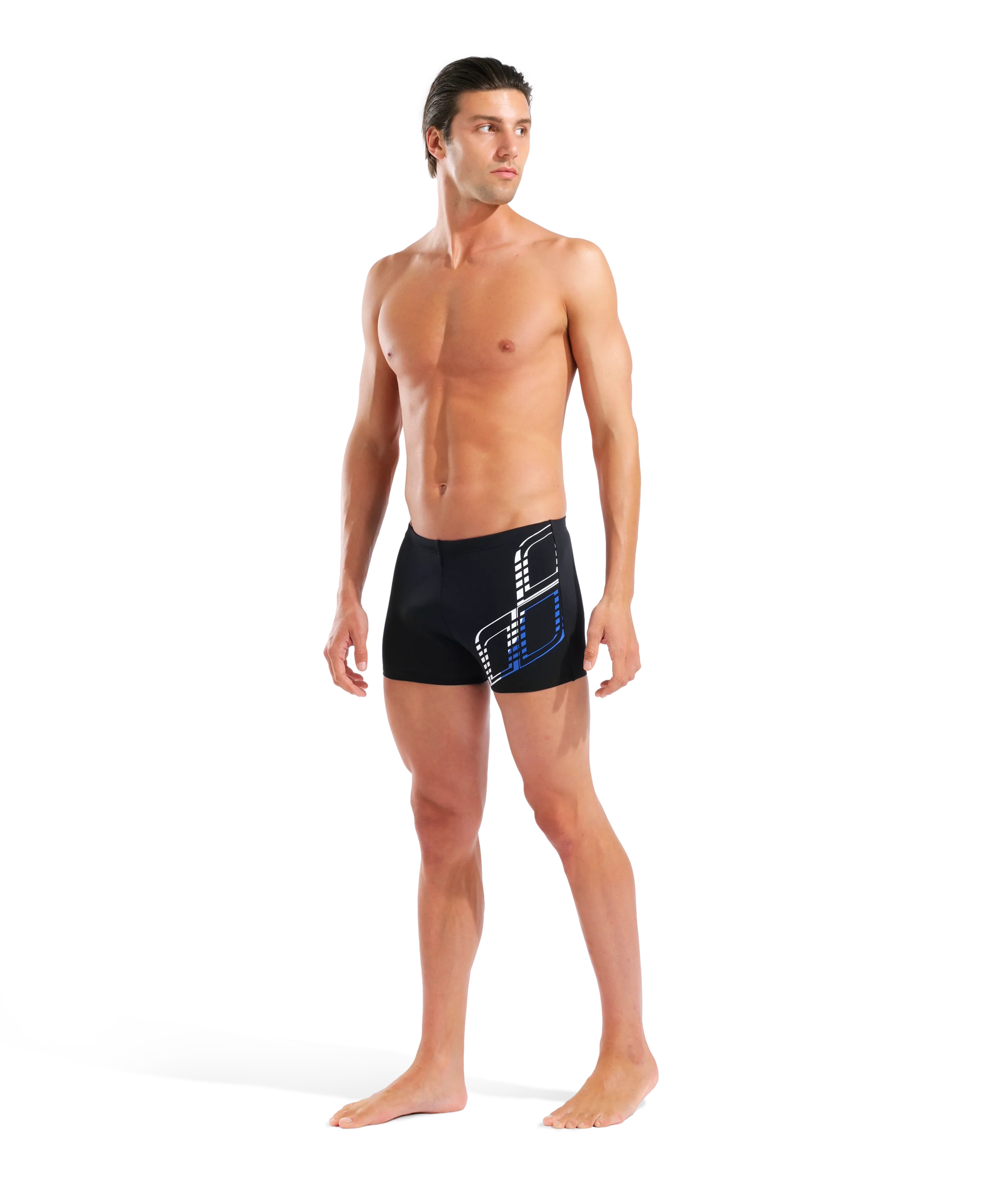 Bañador short para hombre arena Performance Graphic - Negro/Azul Royal - Image 3