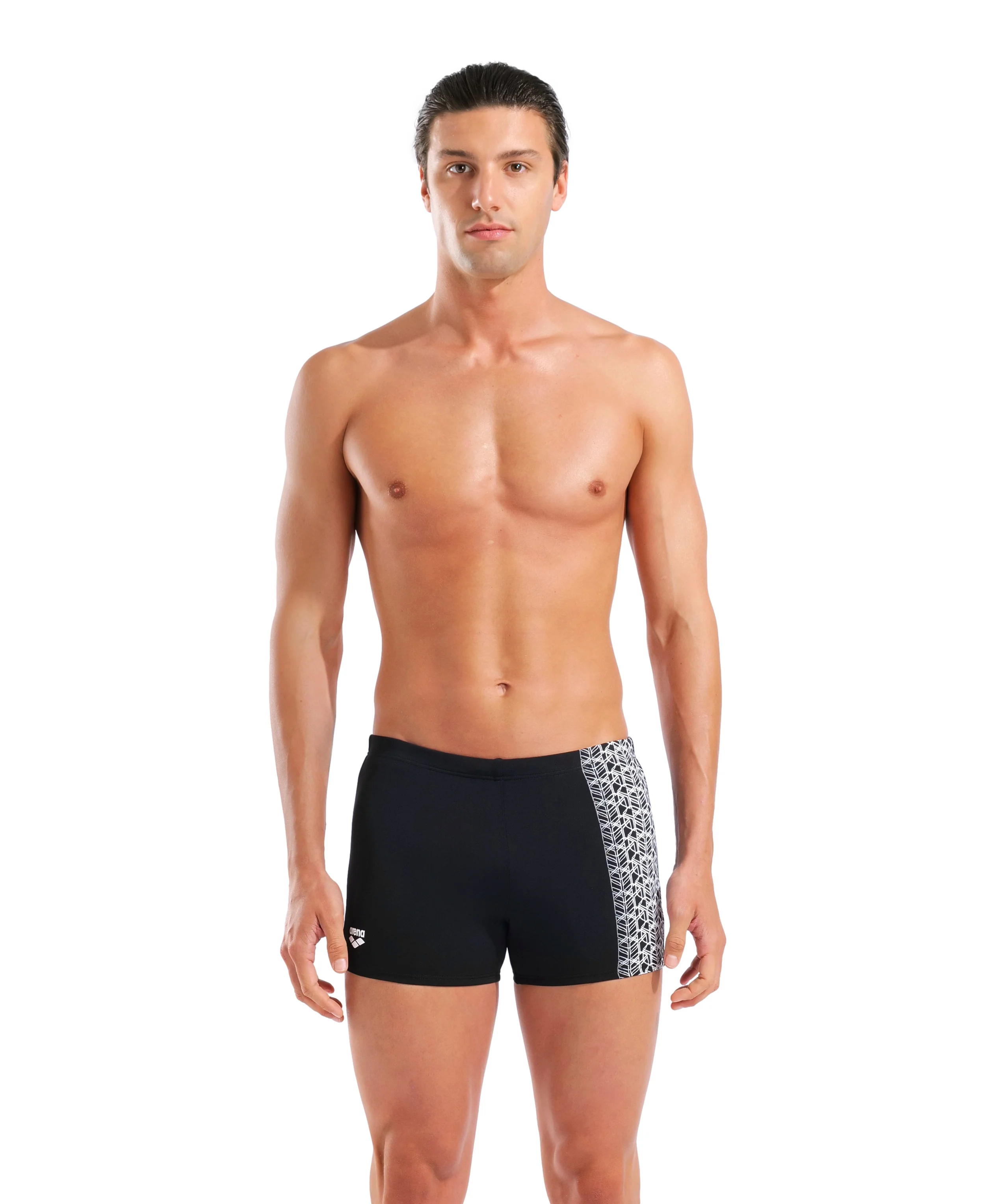 Bañador short para hombre arena Performance Logo - Blanco y negro