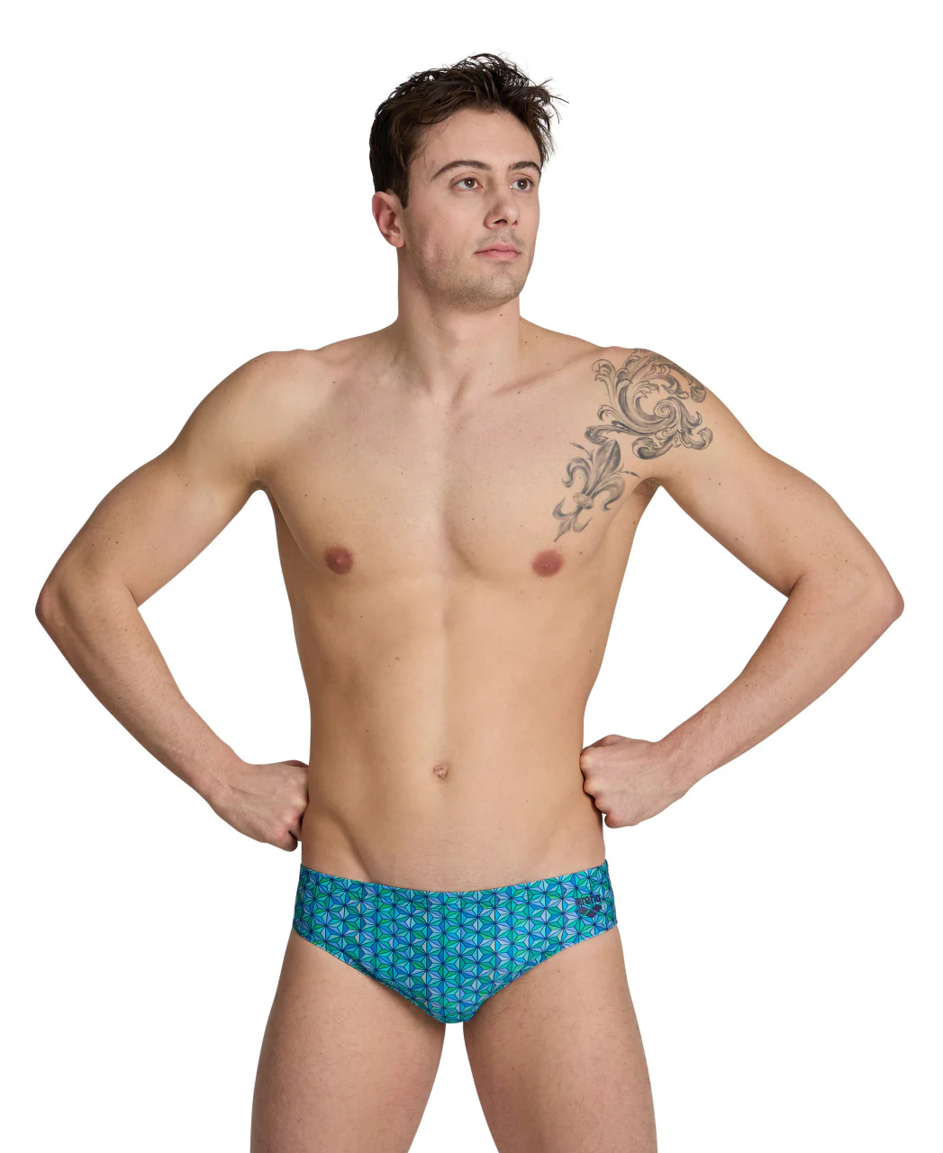 Bañador slip arena Performance para hombre Starfish Turquesa Multi