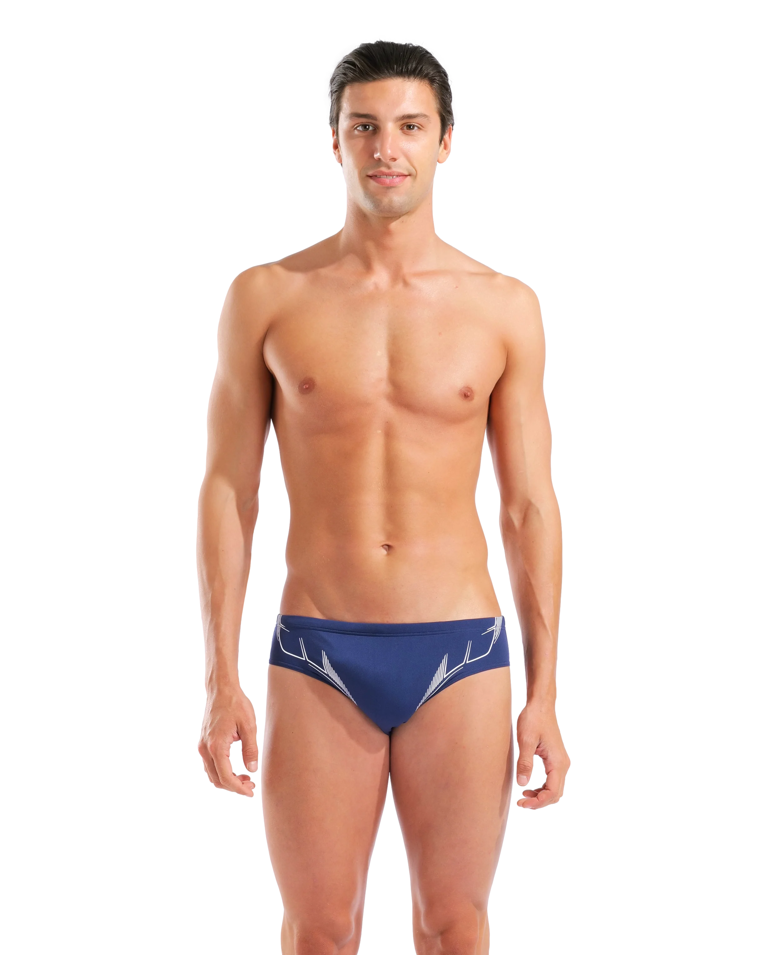 Bañador slip para hombre arena Performance Graphic - Azul marino/blanco