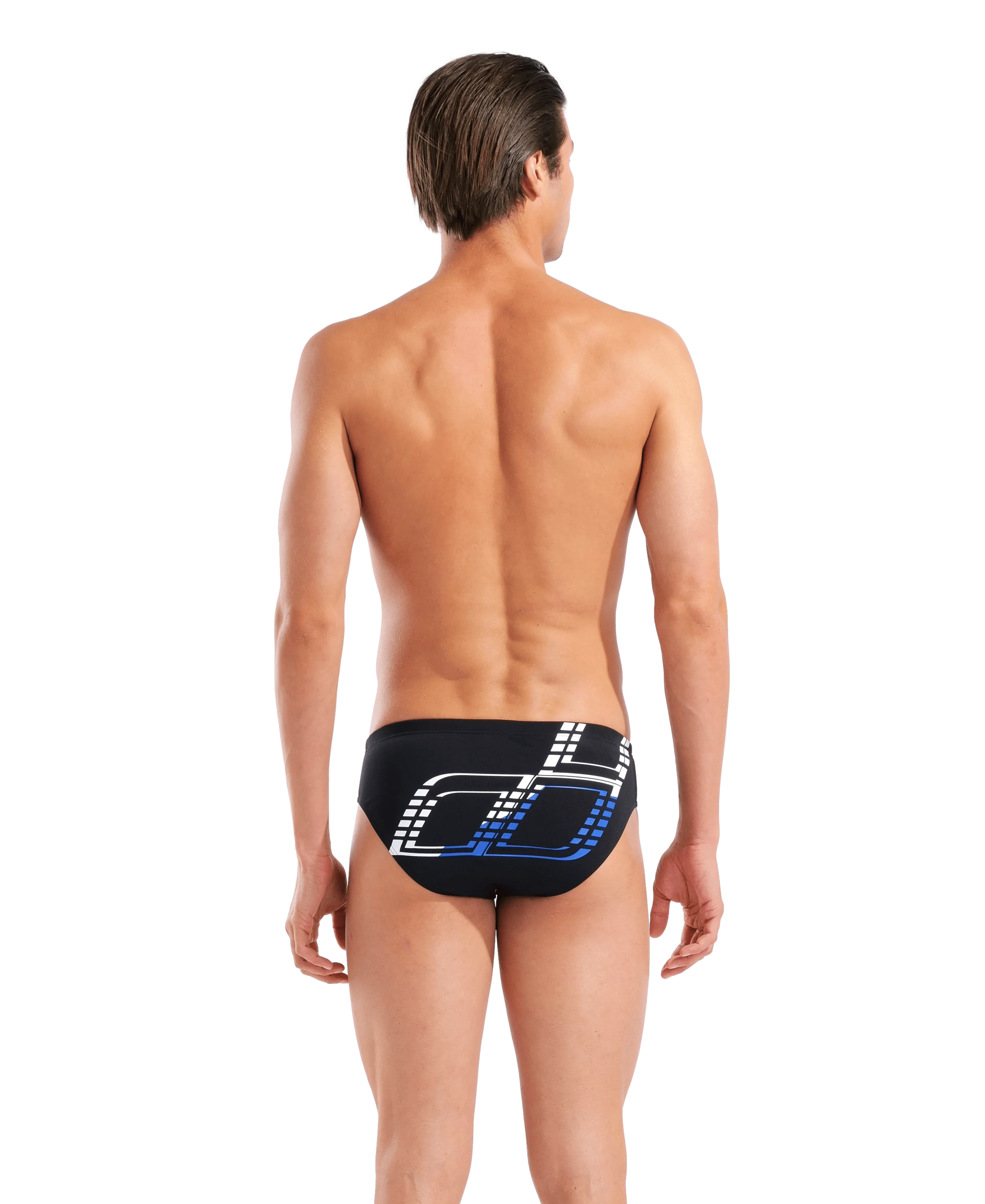 Bañador slip para hombre arena Performance Graphic - Negro/Azul Royal - Image 2
