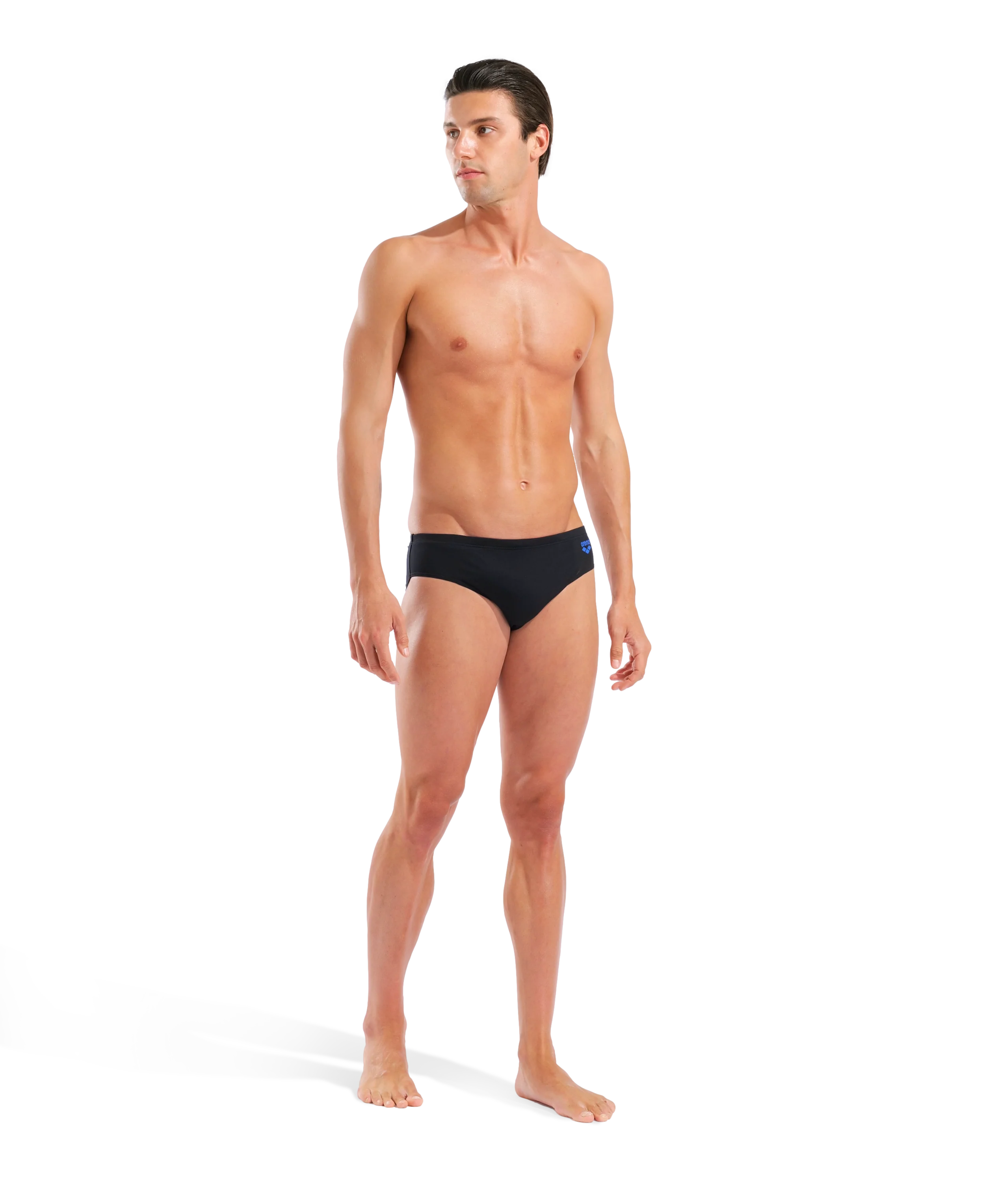 Bañador slip para hombre arena Performance Graphic - Negro/Azul Royal - Image 3