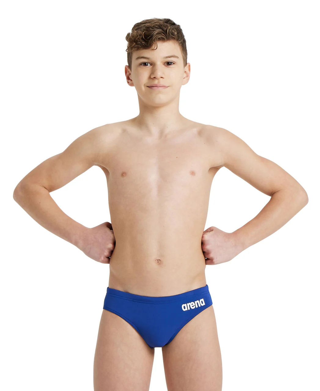 Bañador slip liso arena Performance para niño Team - Royal/Blanco