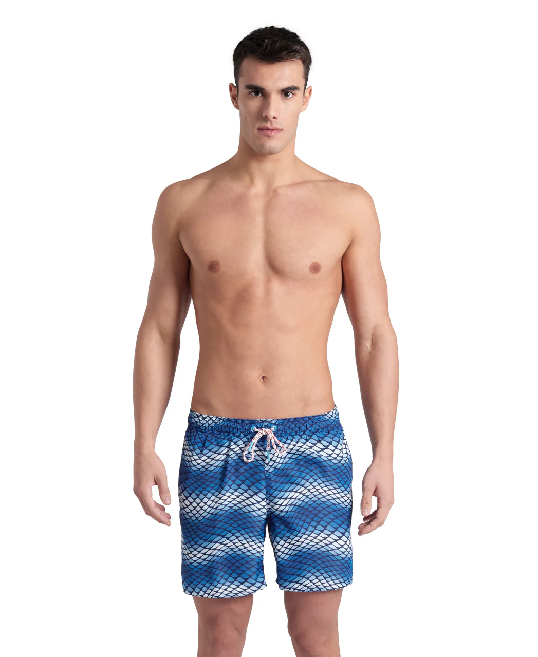 Bóxer de playa arena para hombre Allover - Azul Lago/Multi