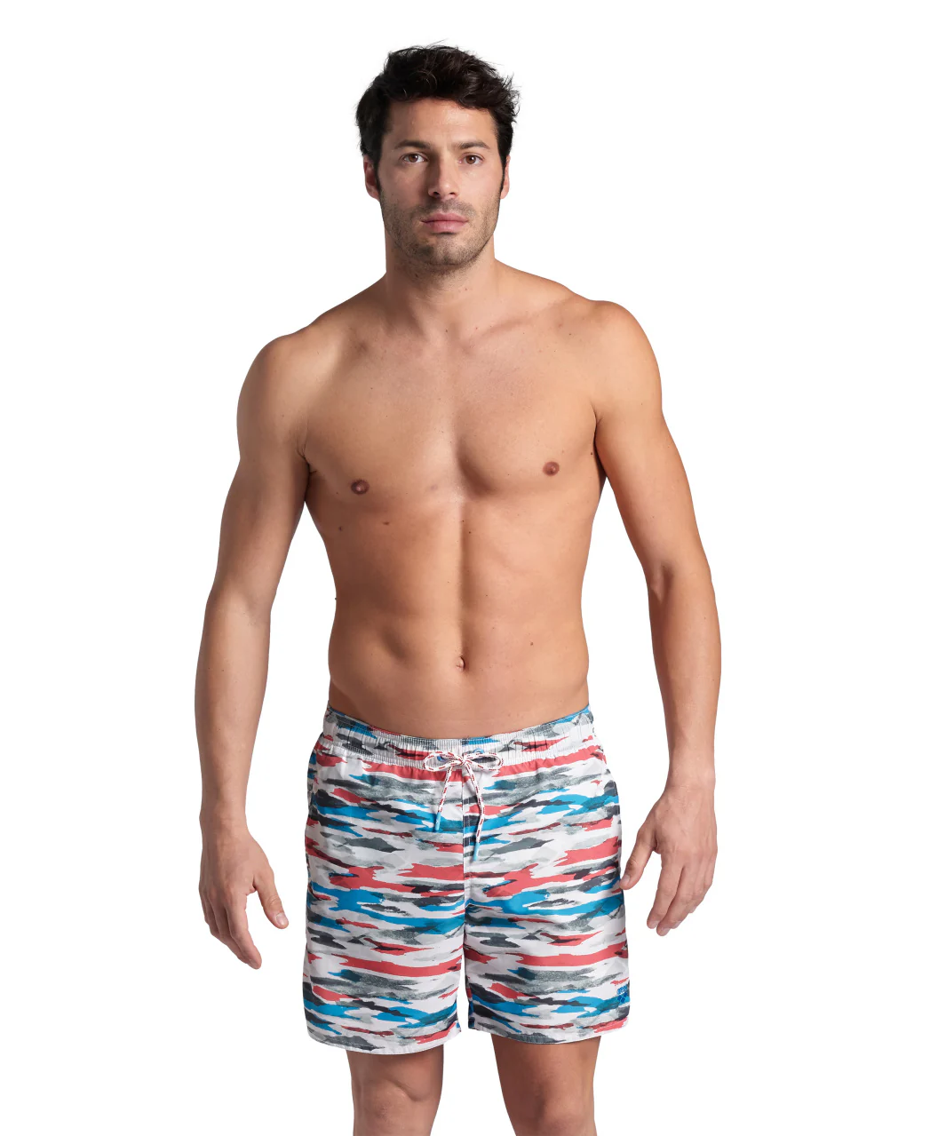 Bóxer de playa arena para hombre Allover - Blanco/Turquesa