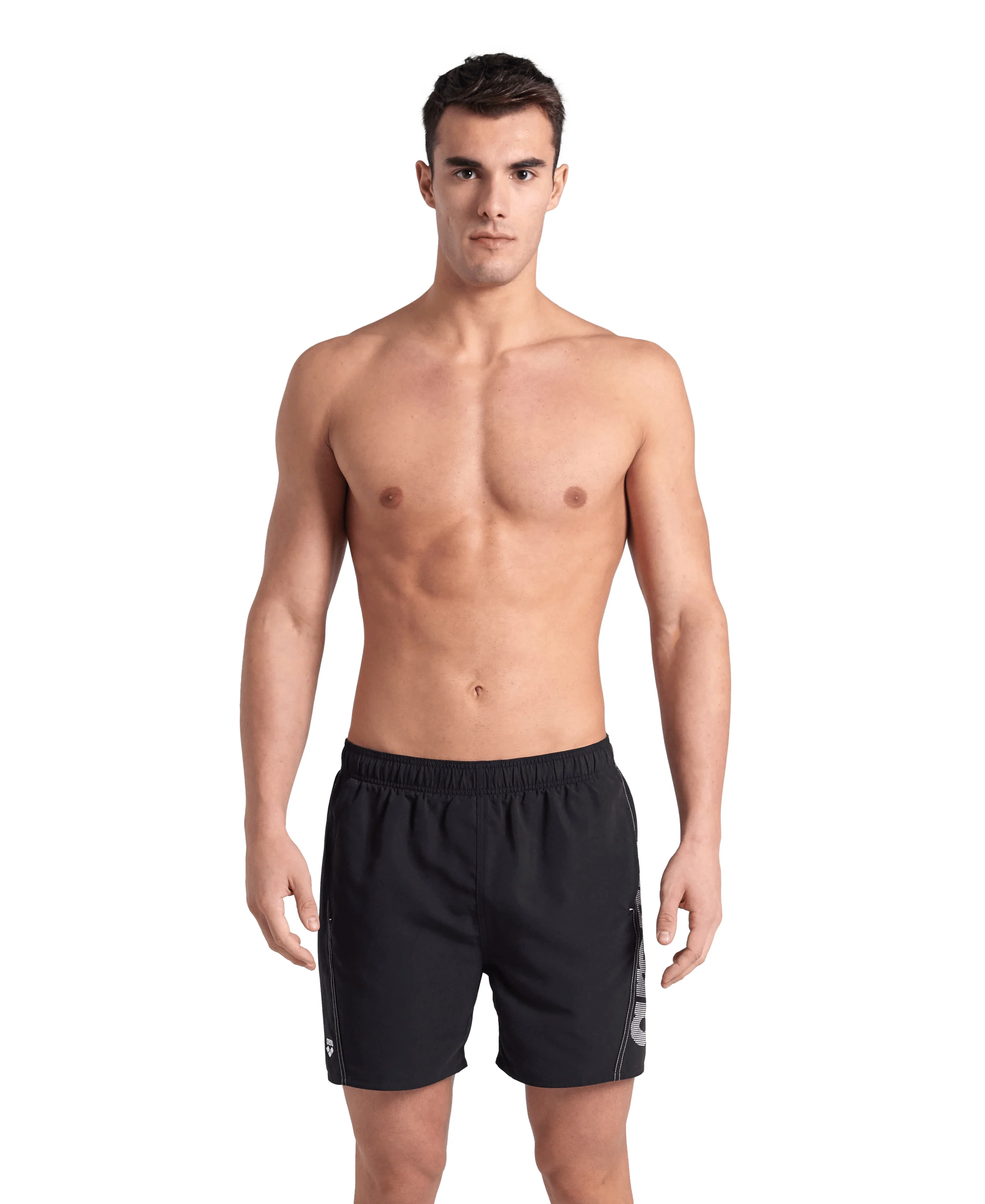 Bóxer de playa arena para hombre Fundamentals Logo R Negro - Blanco