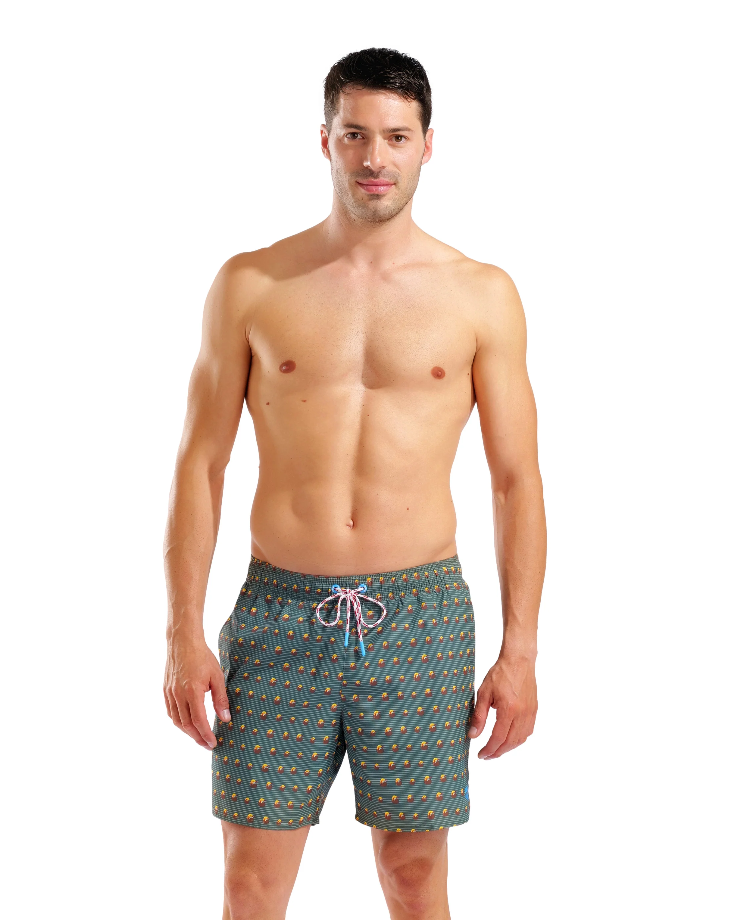 Bóxer de playa para hombre arena Water Prints - Salvia Multi