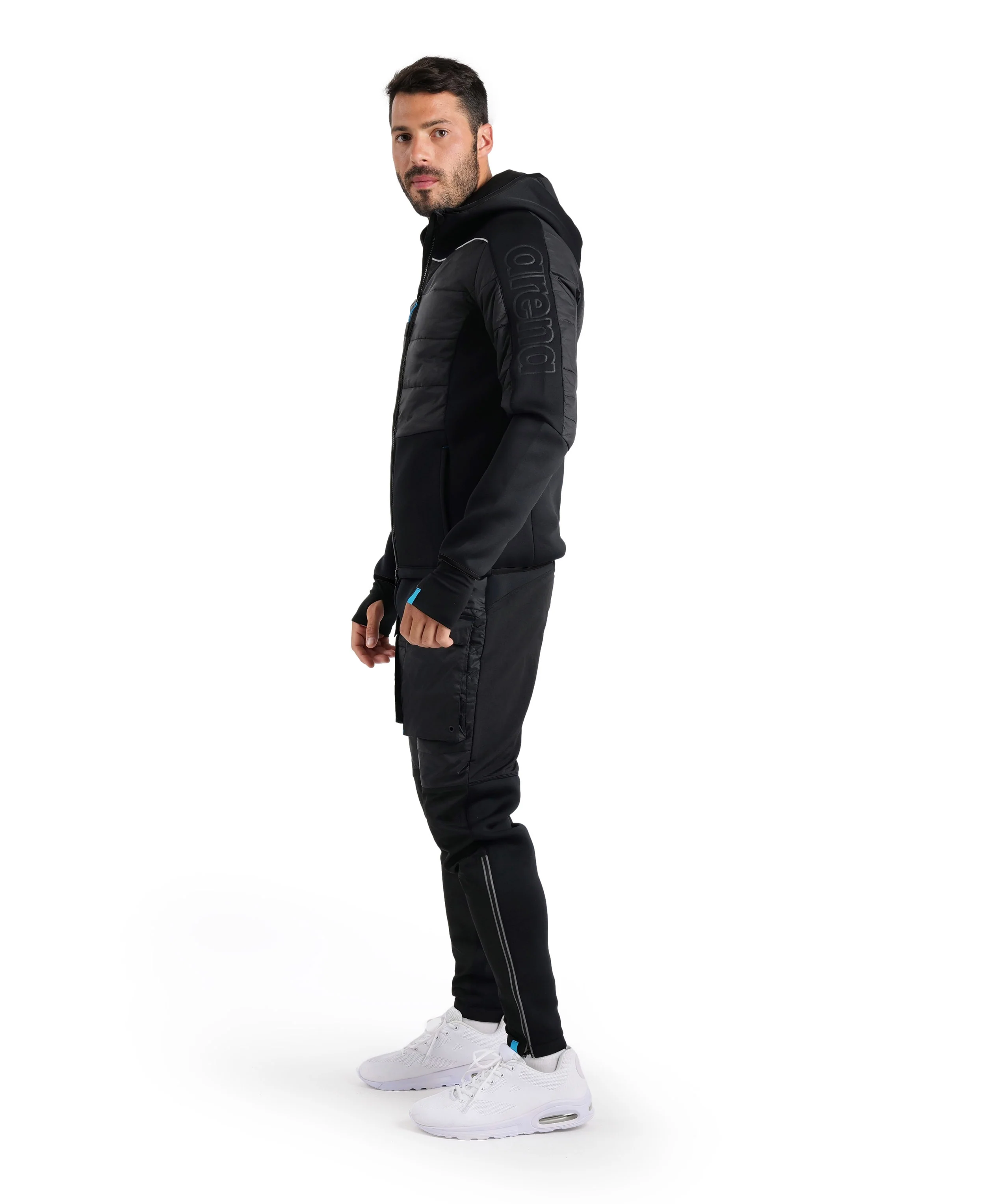 Chaqueta Team Hooded F/Z Half-Quilted Jacket - Negro - Image 8