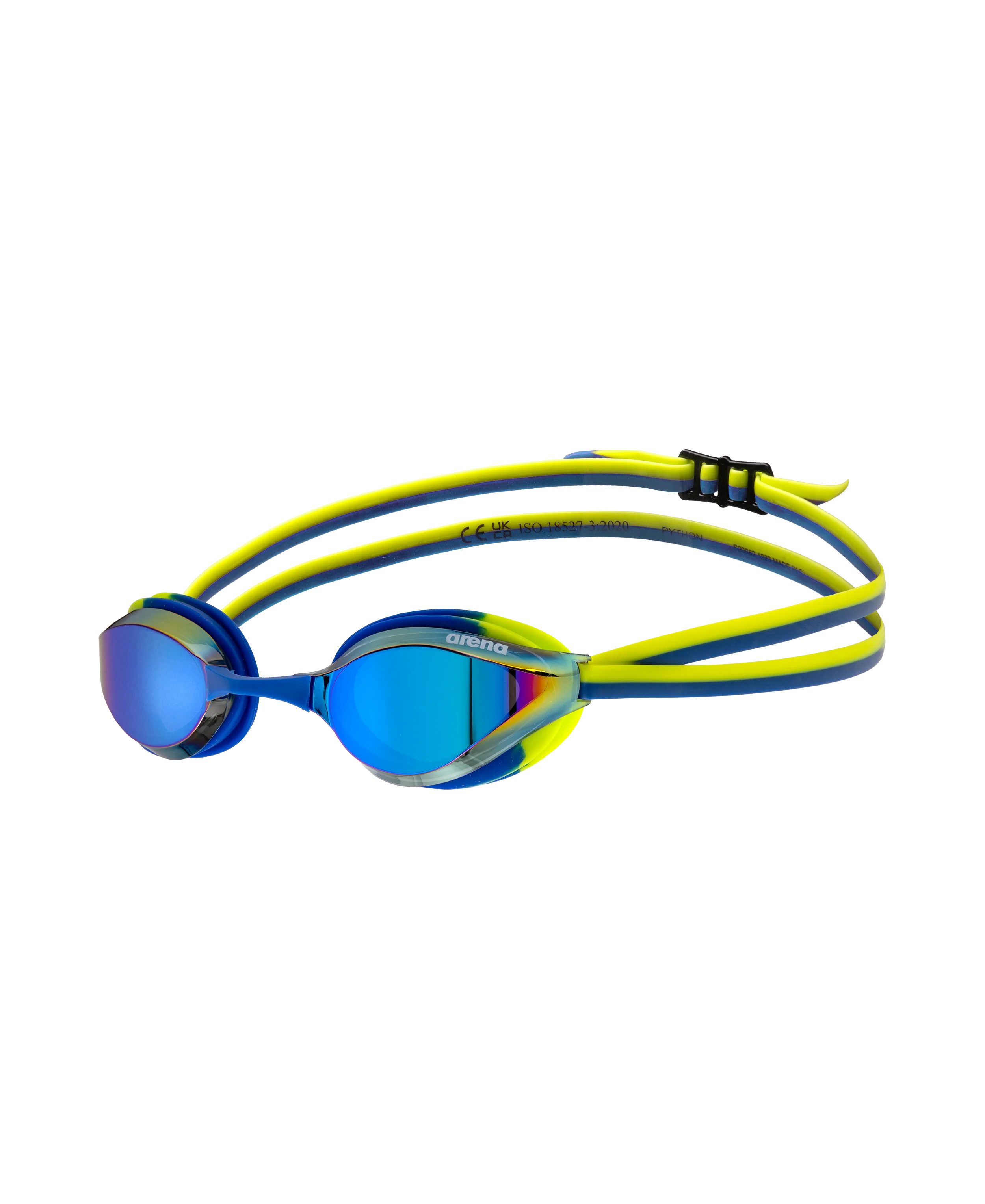 Gafas de competición para niños arena Python Mirror Junior - Azul/Azul/Lima