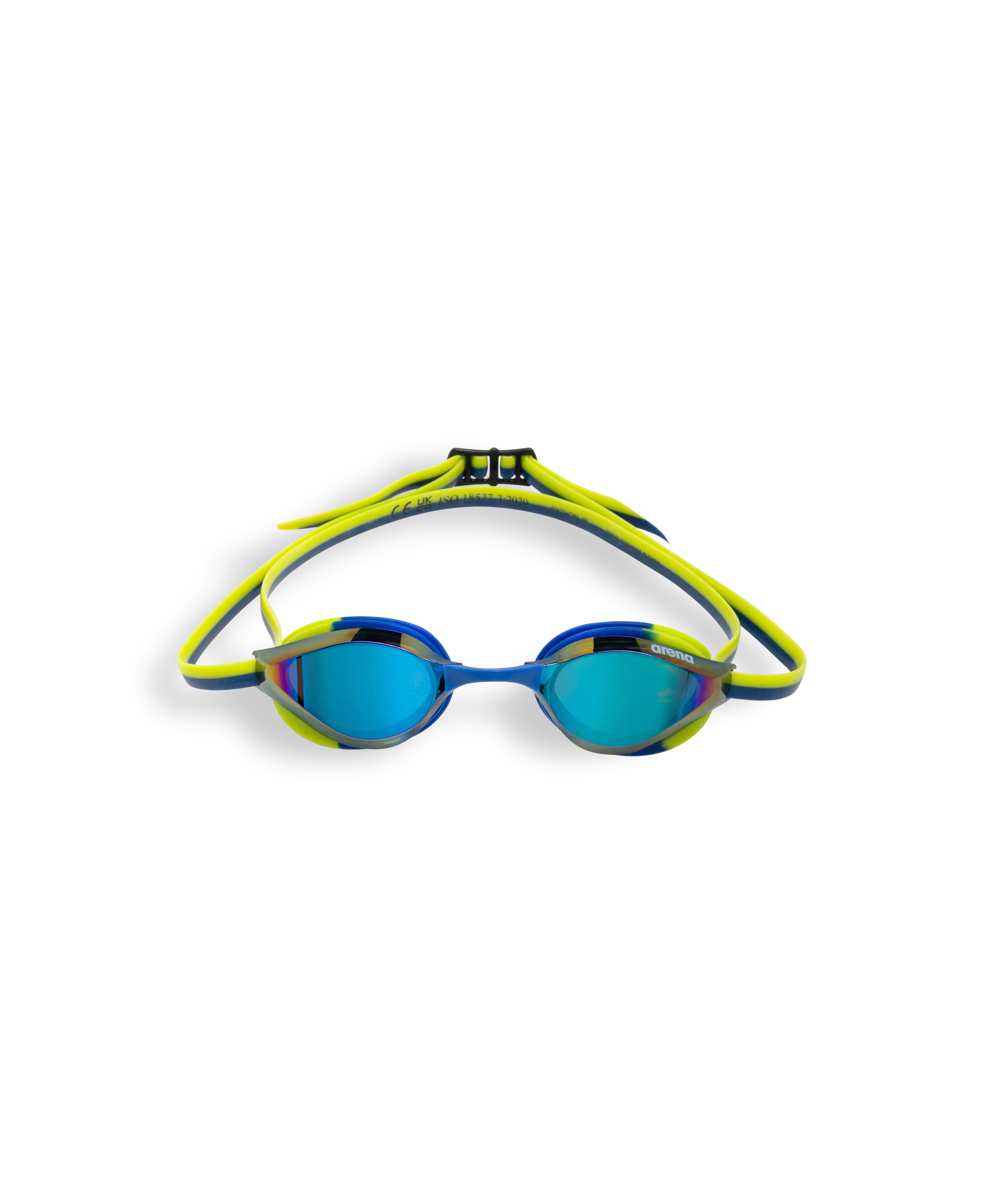 Gafas de competición para niños arena Python Mirror Junior - Azul/Azul/Lima - Image 2