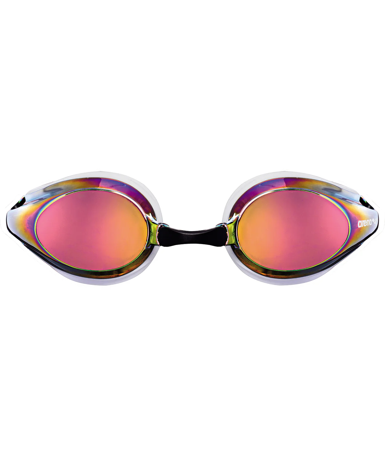 Gafas de natación para competición arena unisex Tracks Mirror  - Blanco/Rojo Revo - Image 2
