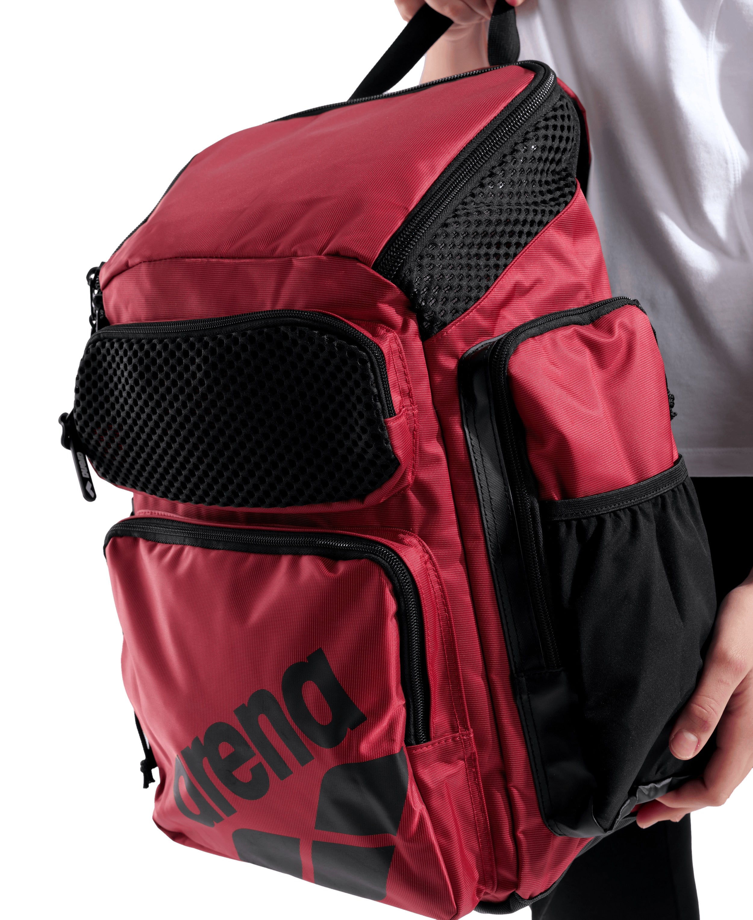 Mochila para viajes, deporte y natación arena One Go 45L - Carmesí