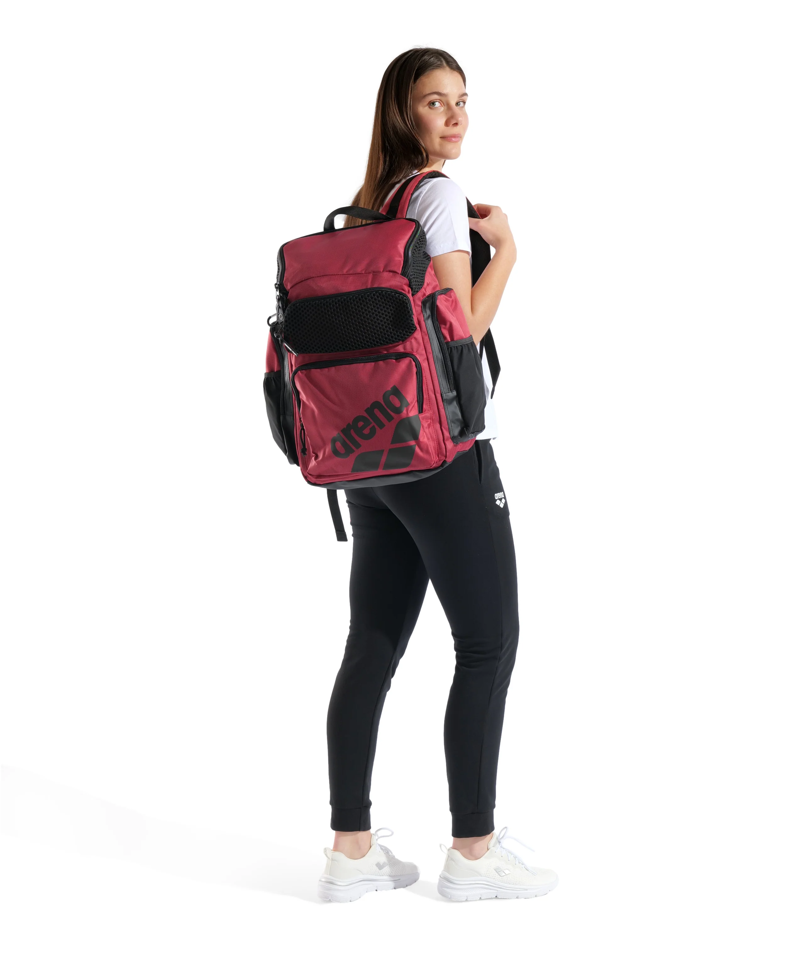 Mochila para viajes, deporte y natación arena One Go 45L - Carmesí - Image 2