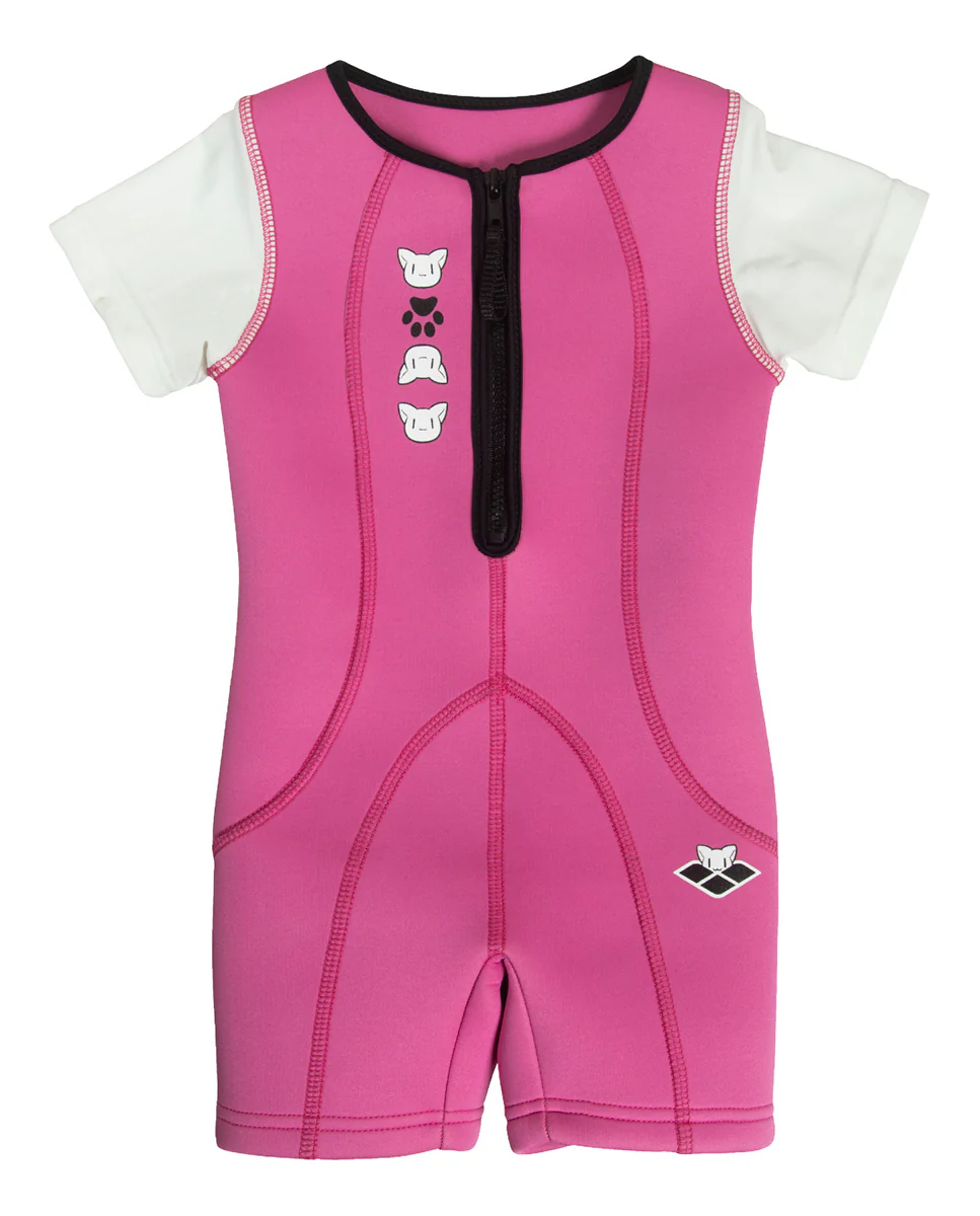 Traje de neopreno arena para niños AWT - Fucsia/Blanco