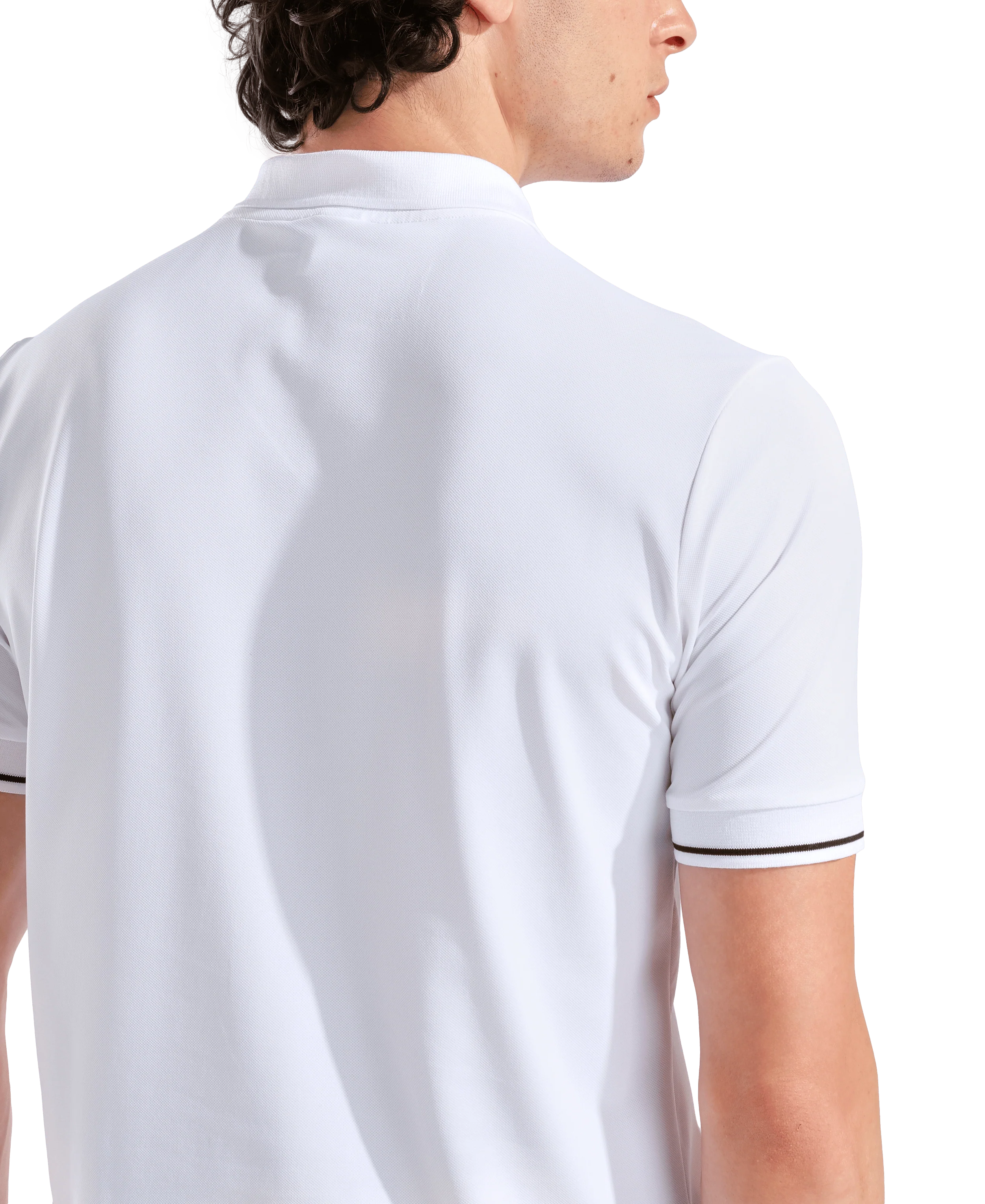 Polo para hombre arena Tech Zip - Blanco - Image 5