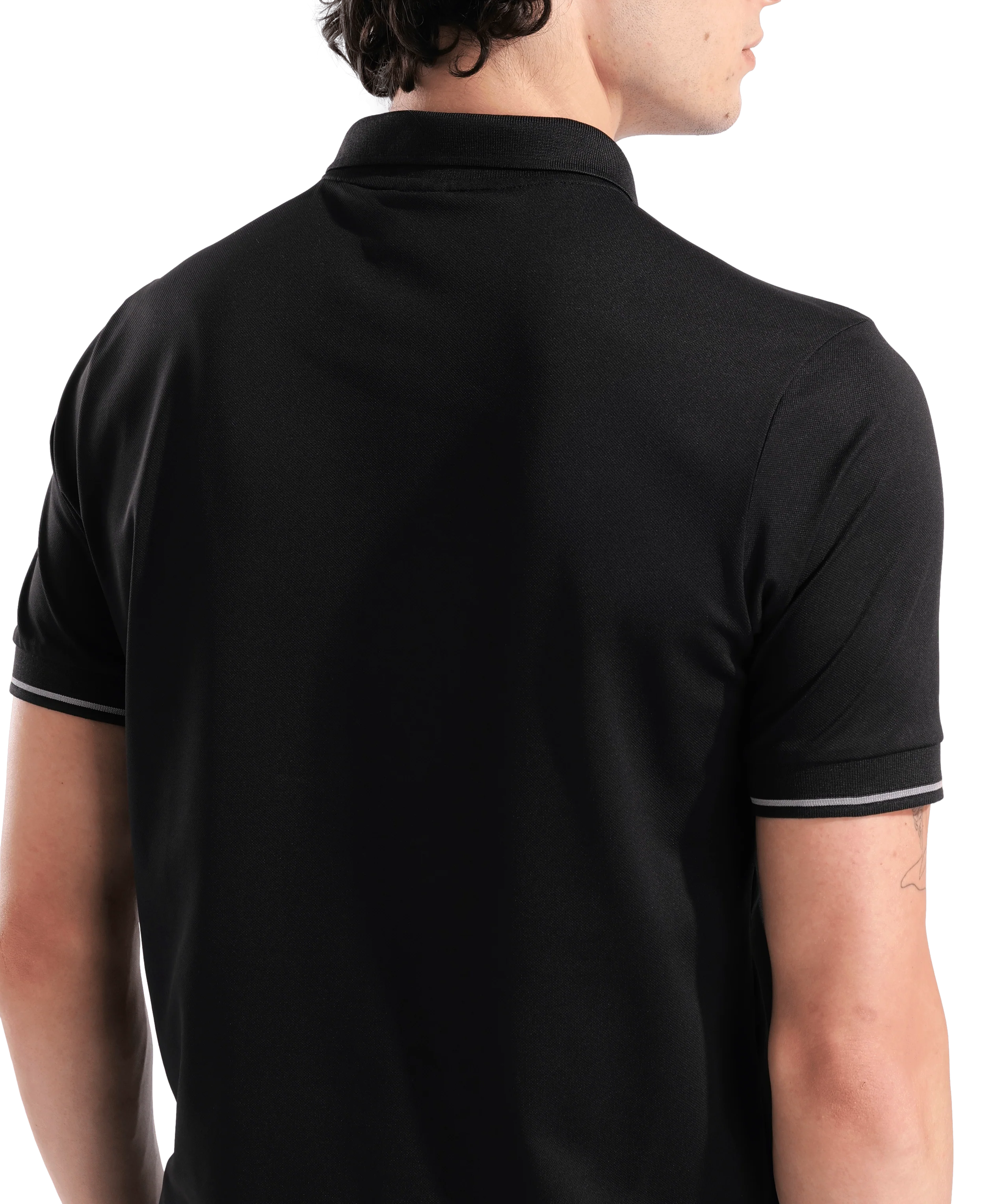 Polo para hombre arena Tech Zip - Negro - Image 5