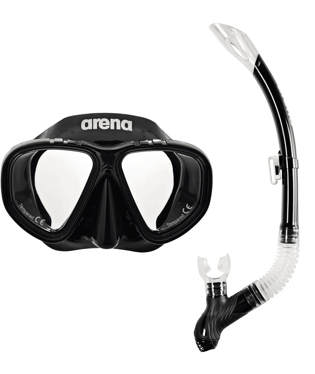 Set de esnórquel arena unisex Premium - Negro/Transparente