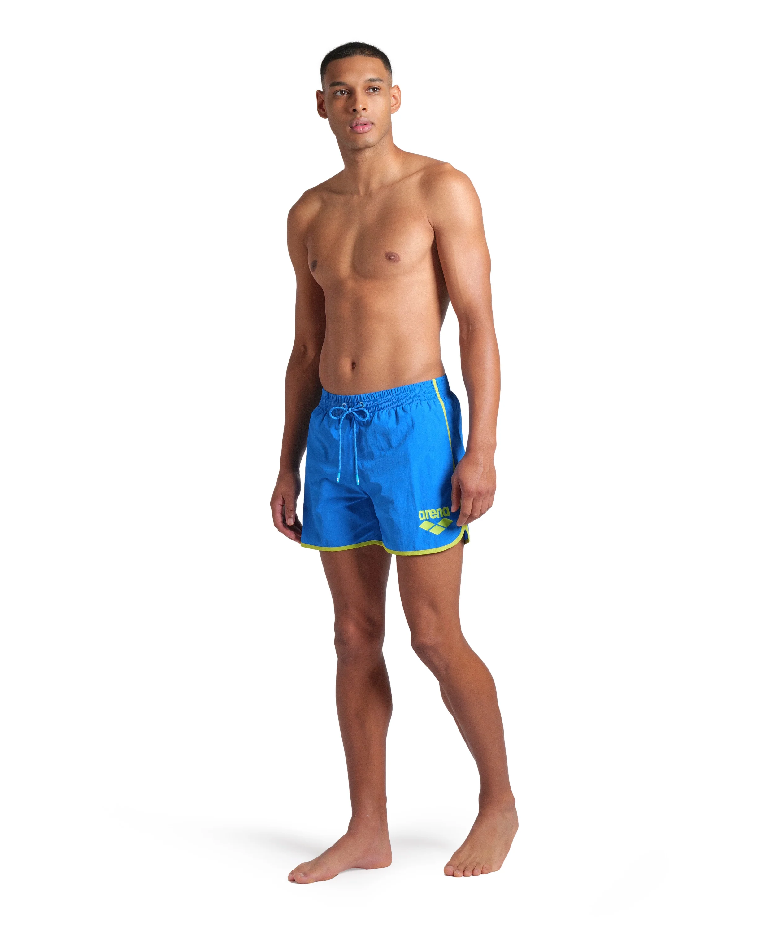 Short de playa arena para hombre Logo Borders China Azul - Image 3