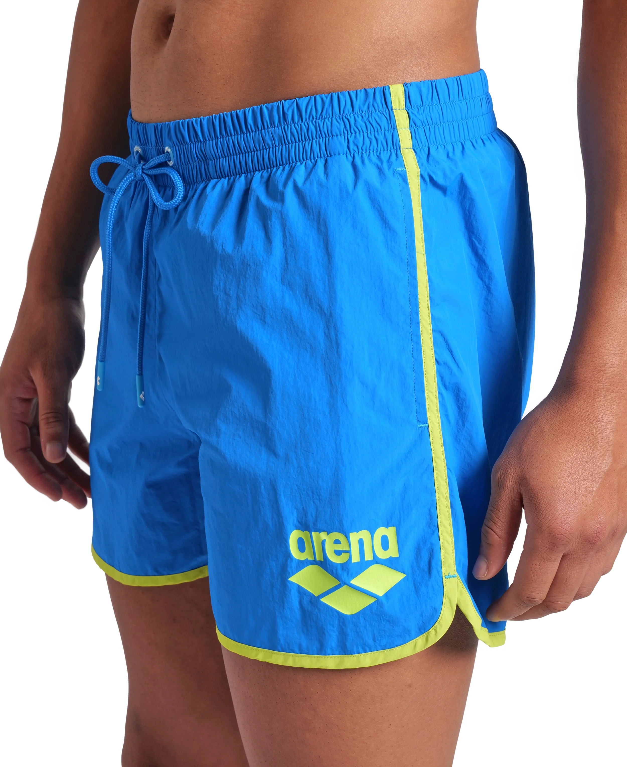 Short de playa arena para hombre Logo Borders China Azul - Image 4