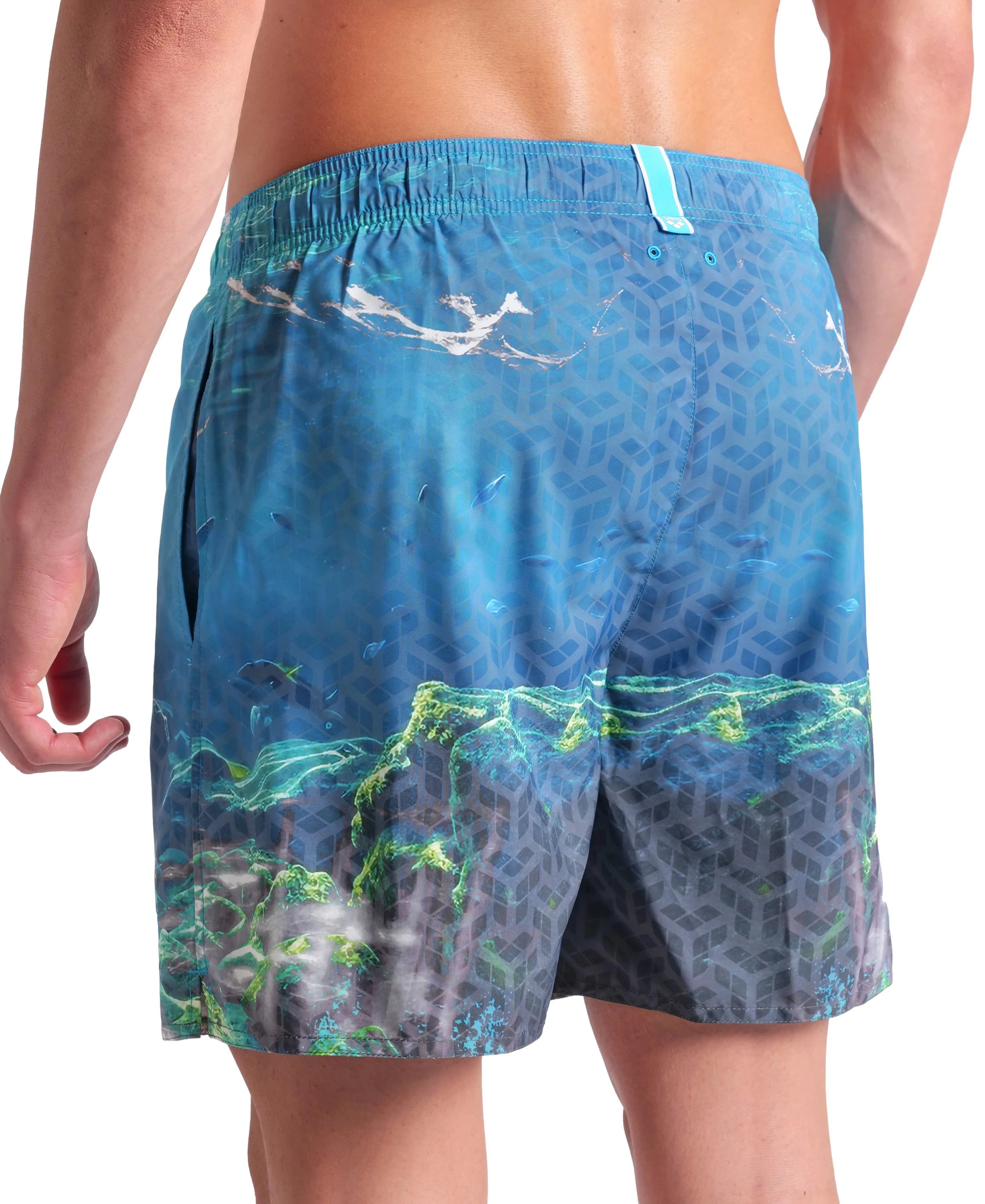Short de playa bóxer arena para hombre Water Print Agua Multi - Image 4