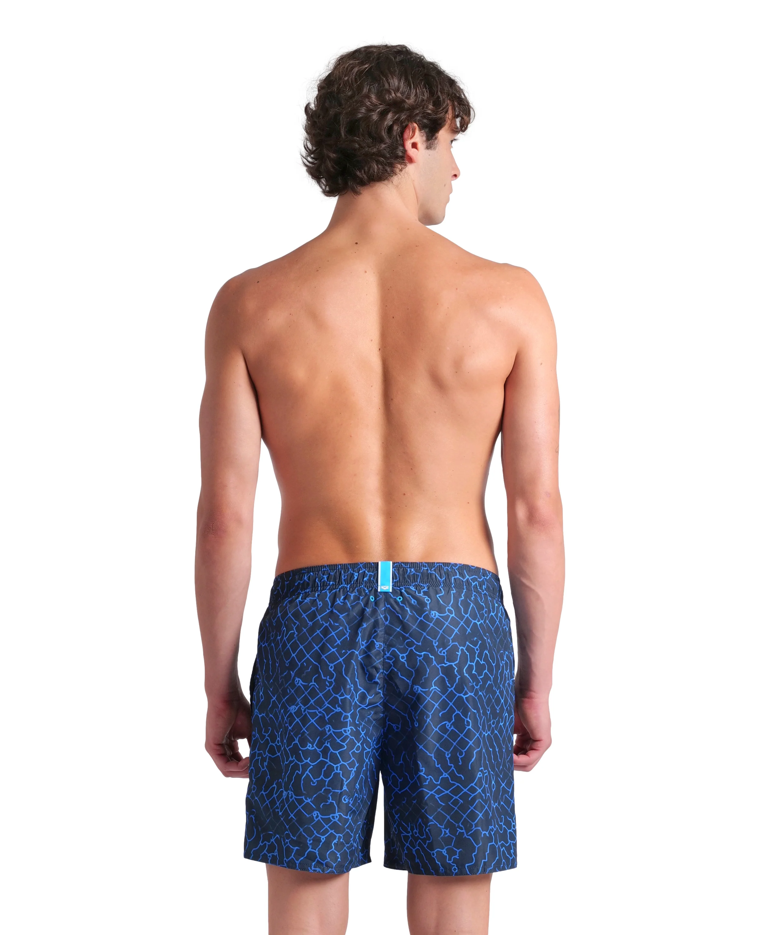 Short de playa bóxer arena para hombre Water Print Allover Marino Multi - Image 2