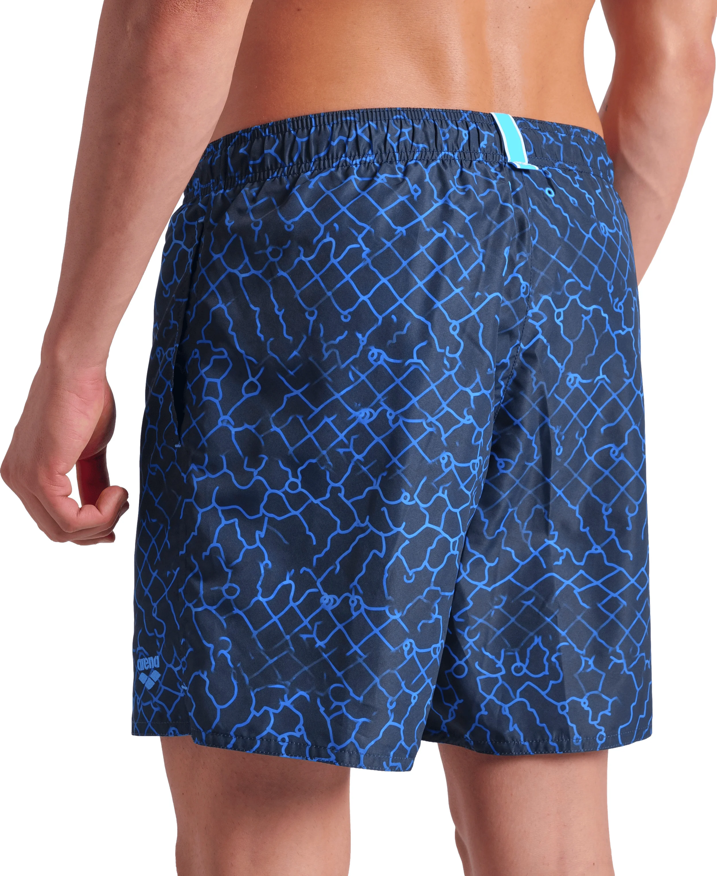 Short de playa bóxer arena para hombre Water Print Allover Marino Multi - Image 4