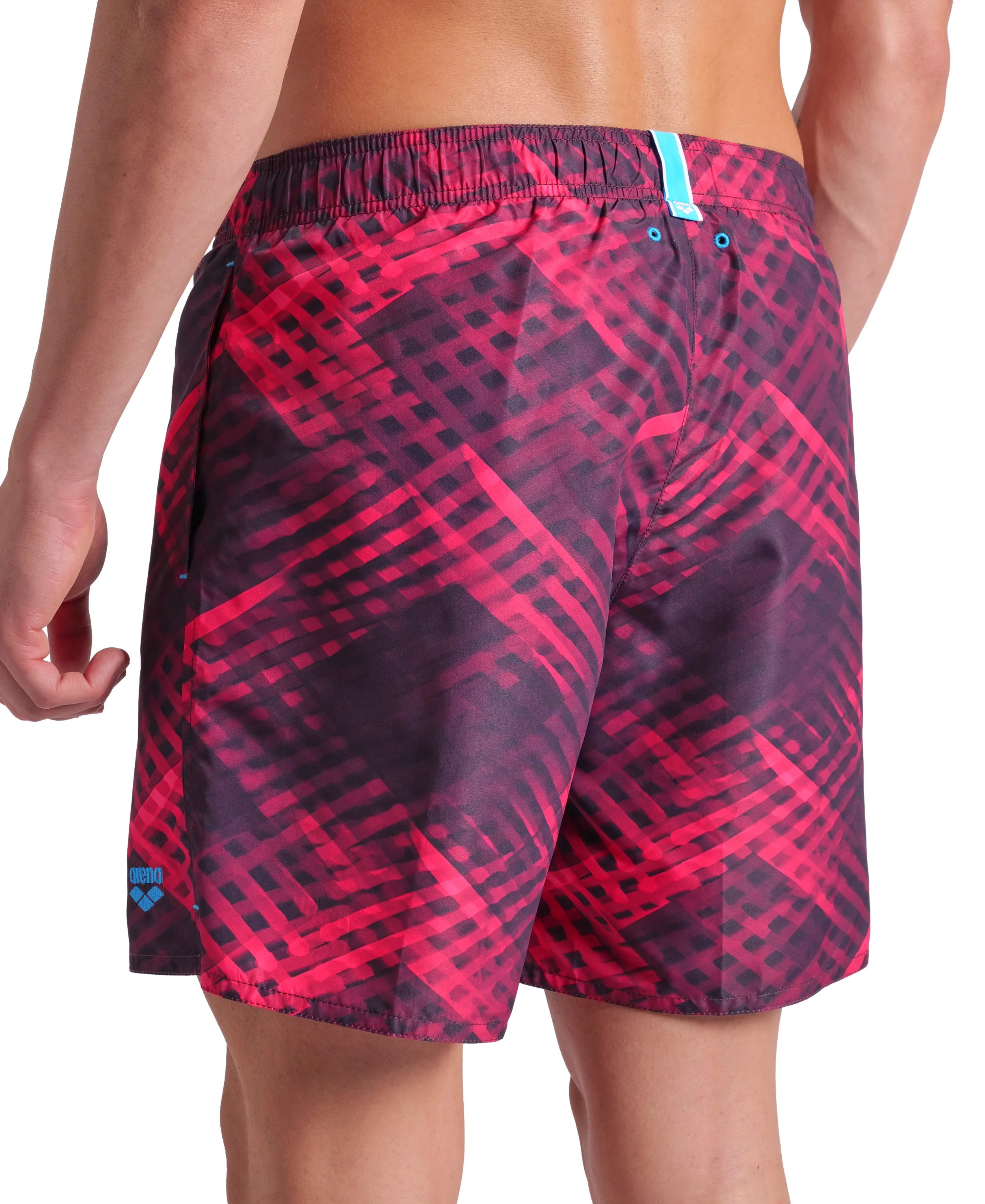Short de playa bóxer arena para hombre Water Print Allover Púrpura Oscuro - Image 4